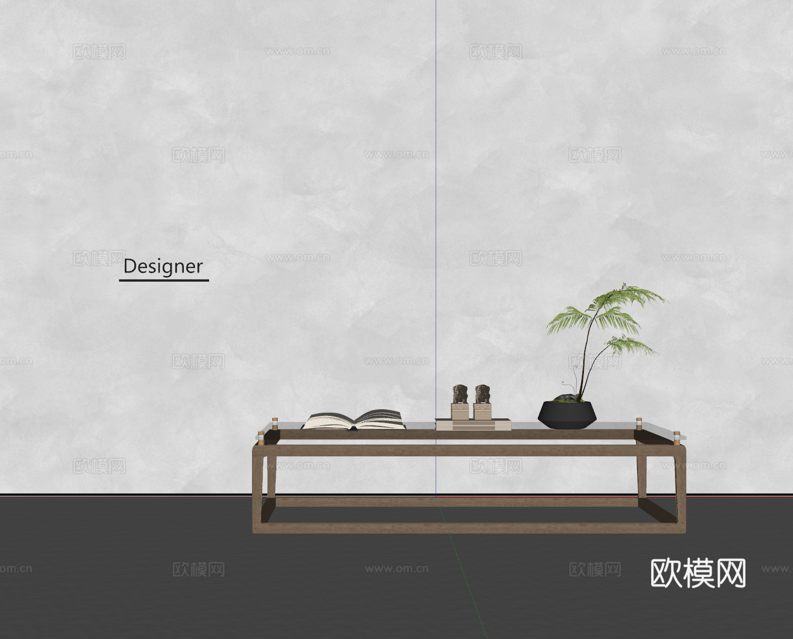 新中式宋式风茶几 实木茶几su模型