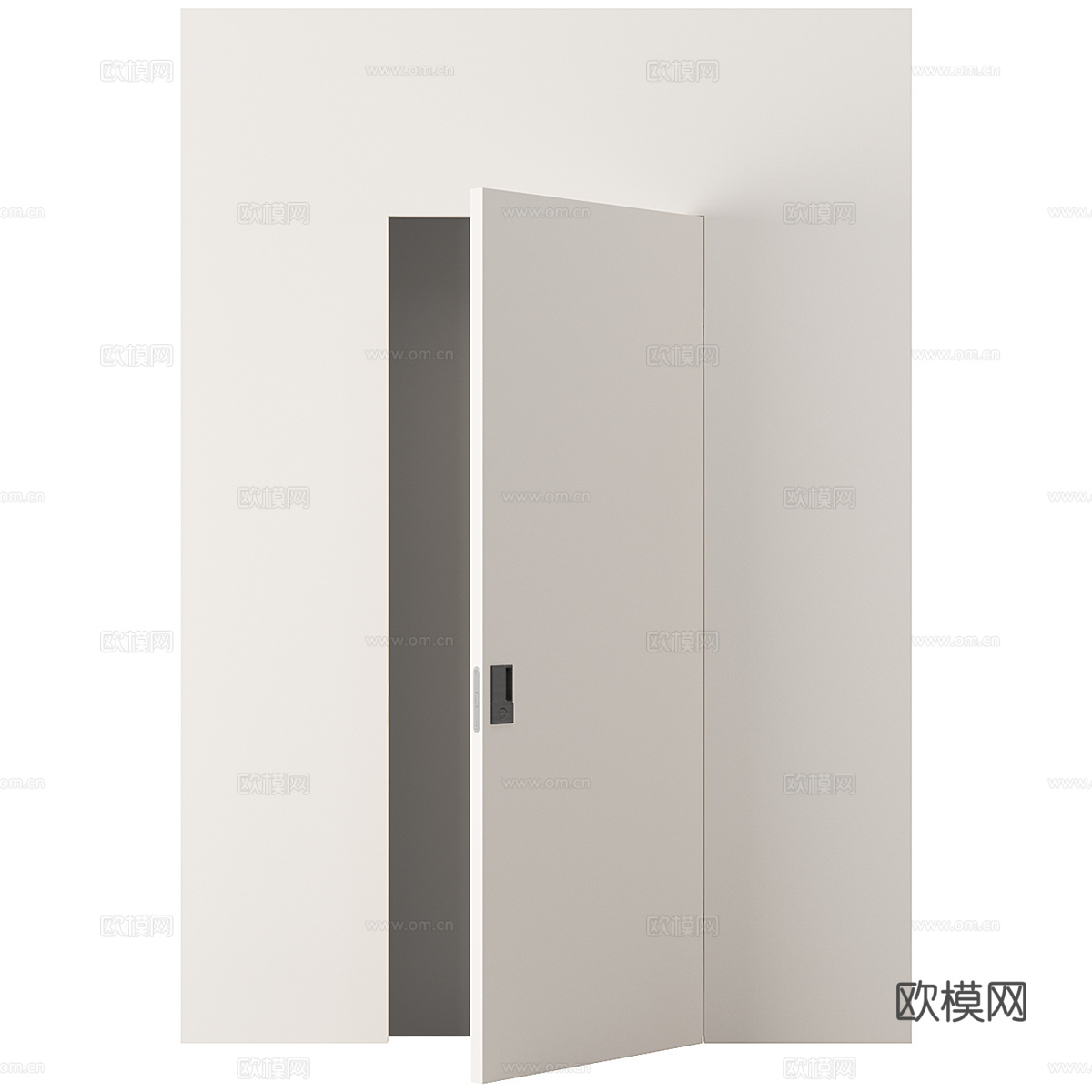 现代极简隐形门3d模型