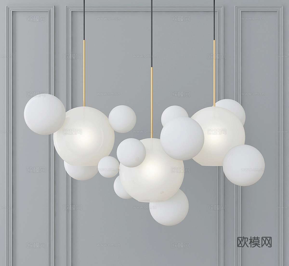 Bolle肥皂泡吊灯 卡通泡泡吊灯 儿童房吊灯3d模型