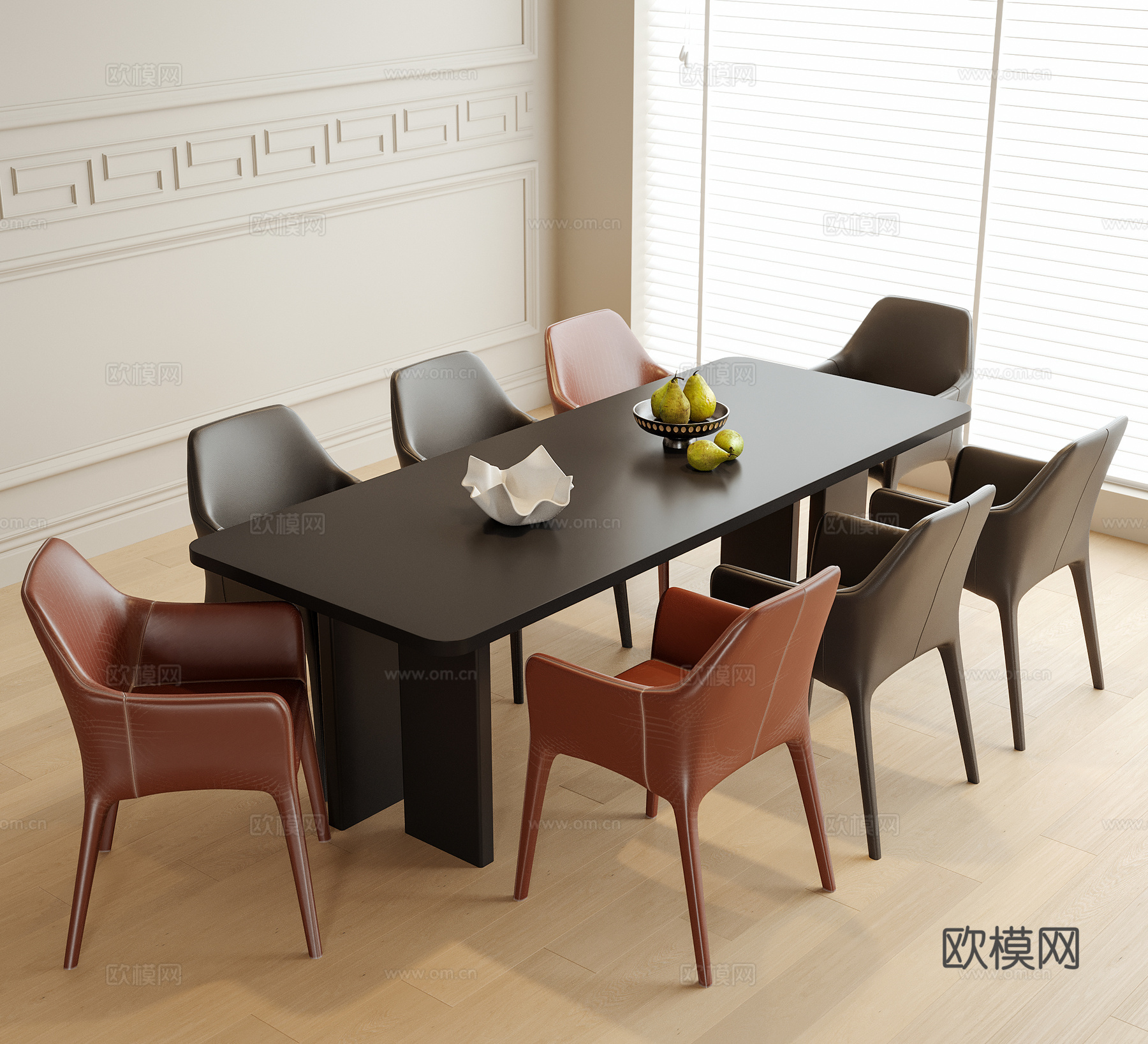 现代餐桌椅 餐椅 单椅 餐桌3d模型