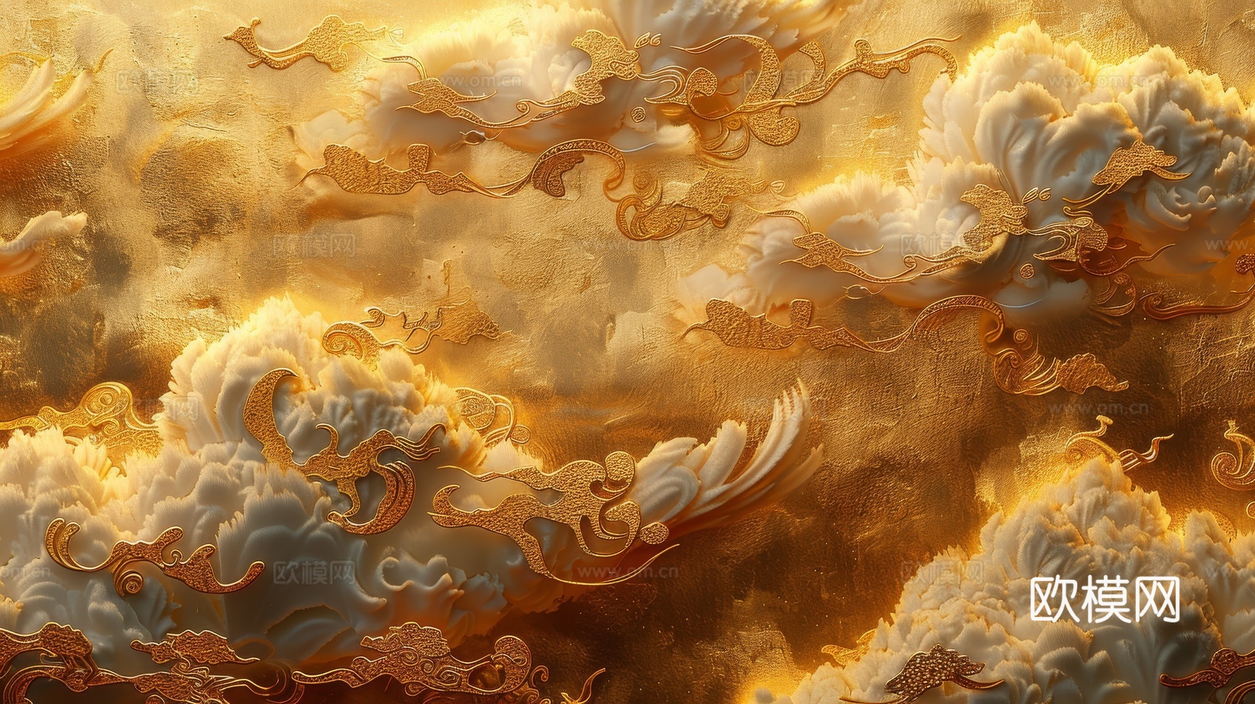 中式祥云壁纸壁画