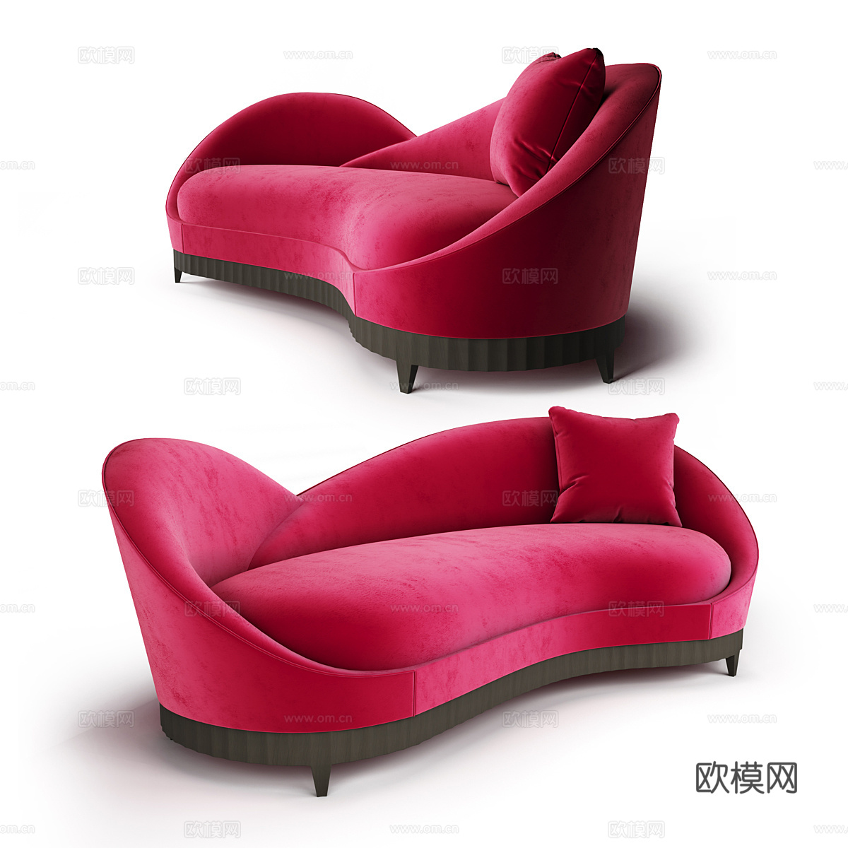 弧形沙发 异形沙发 客厅沙发 布艺沙发3d模型