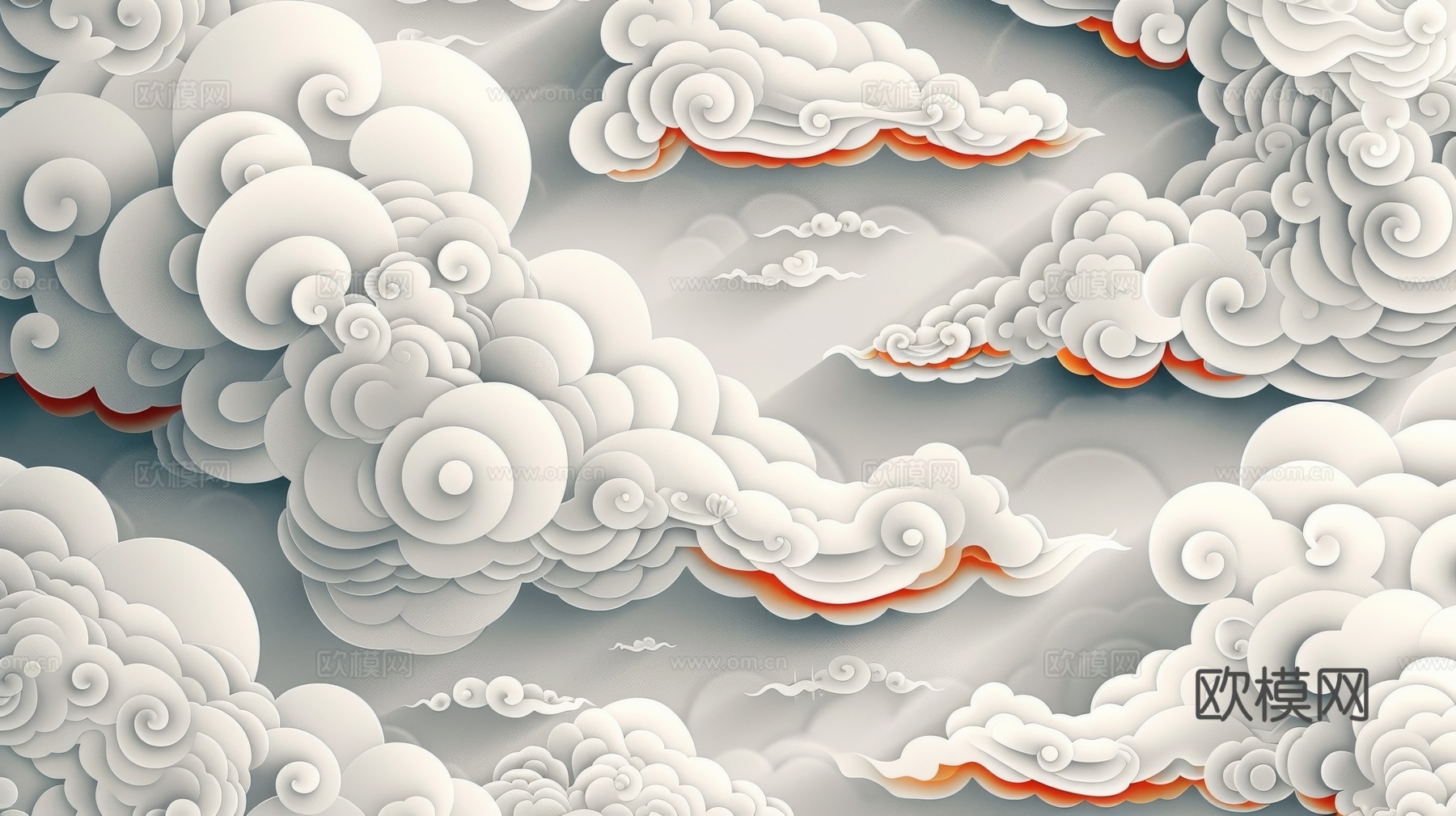 中式祥云壁纸壁画