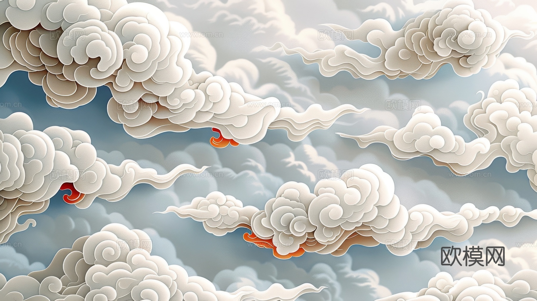 中式祥云壁纸壁画