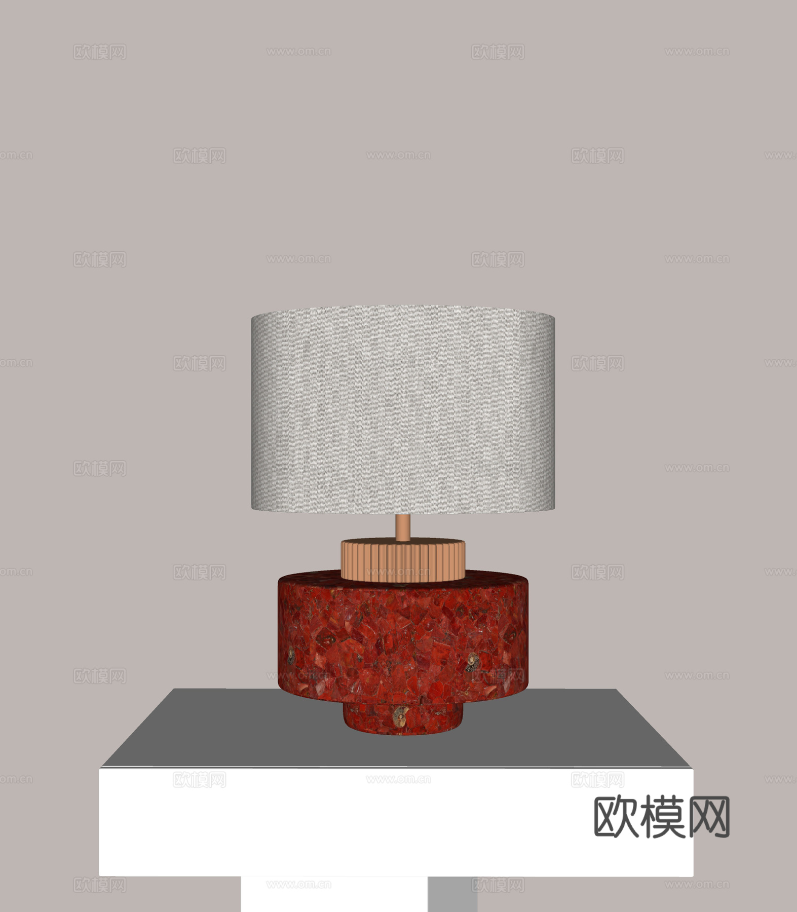 新中式复古台灯 床头台灯 客厅台灯 书房台灯 艺术台灯su模型