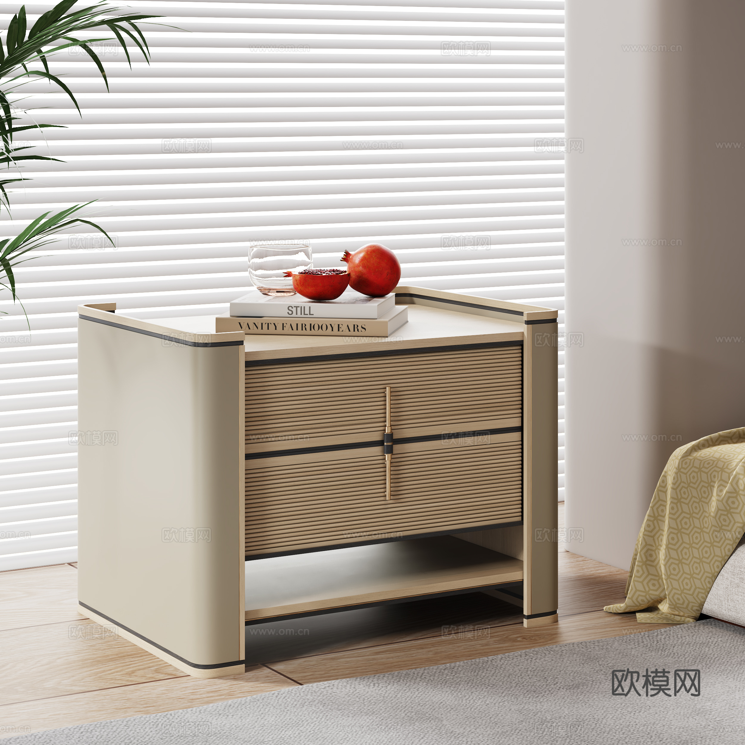 现代床头柜3d模型下载