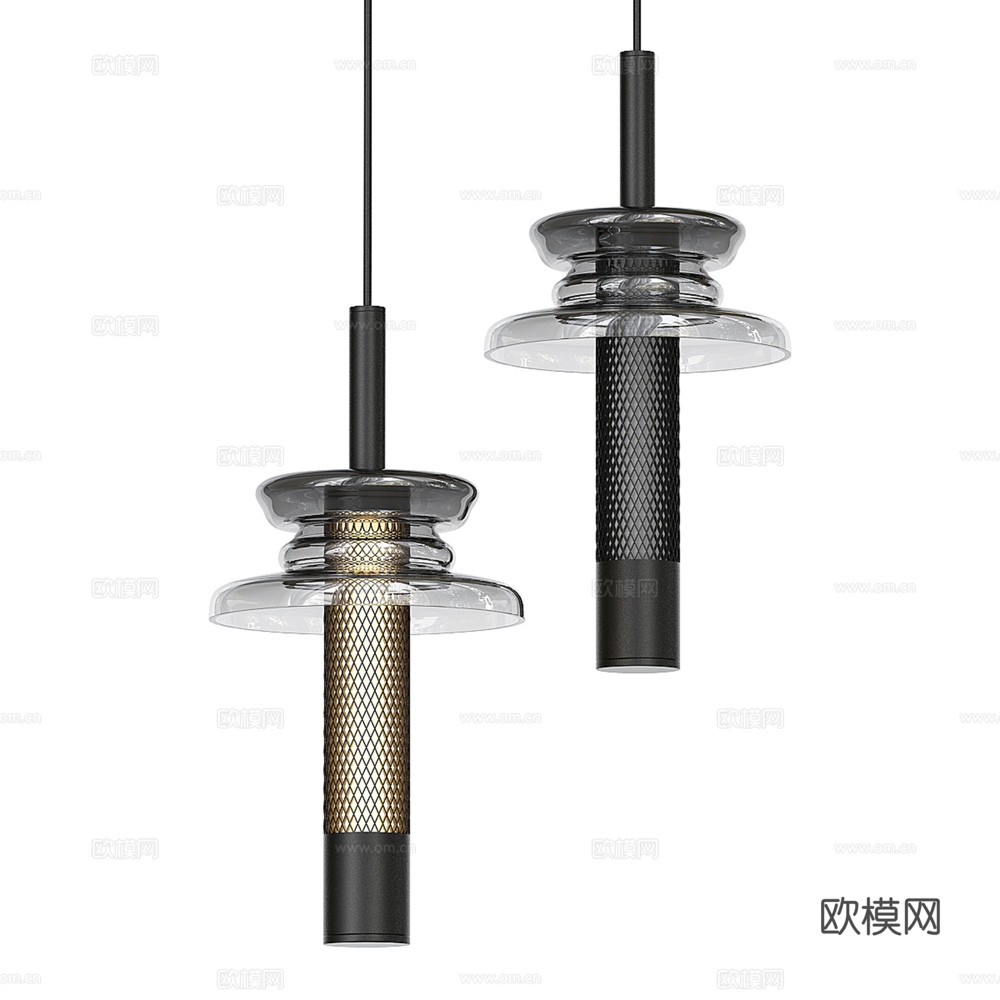 现代金属吊灯su模型