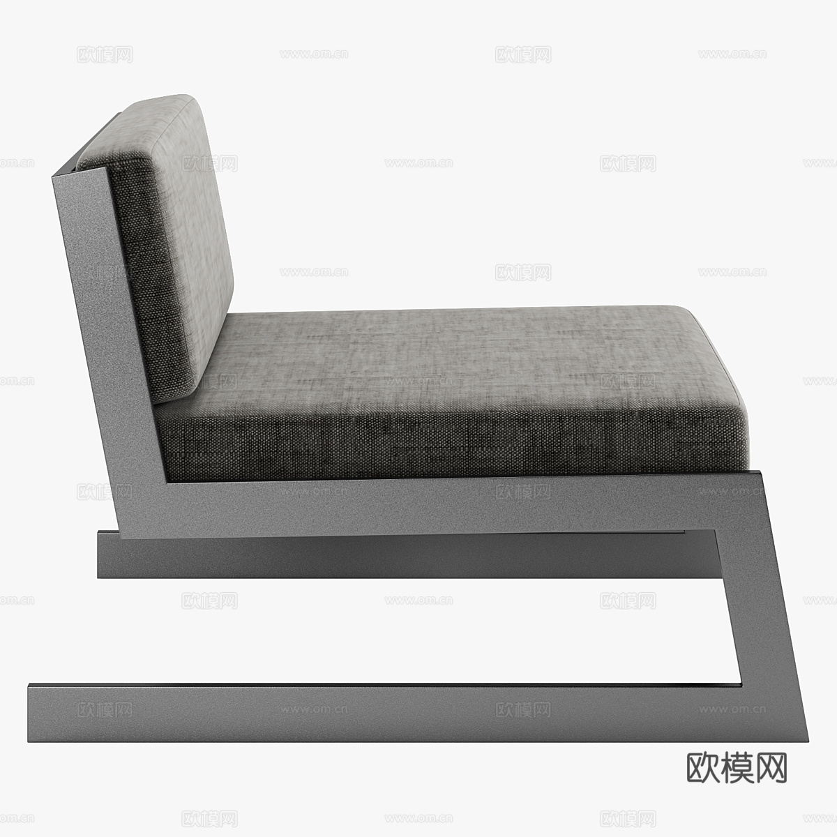 现代意式布艺扶手椅3d模型