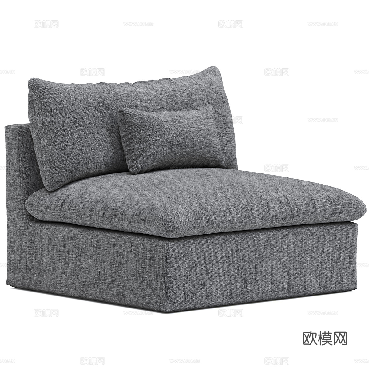 现代奶油风布艺沙发椅3d模型