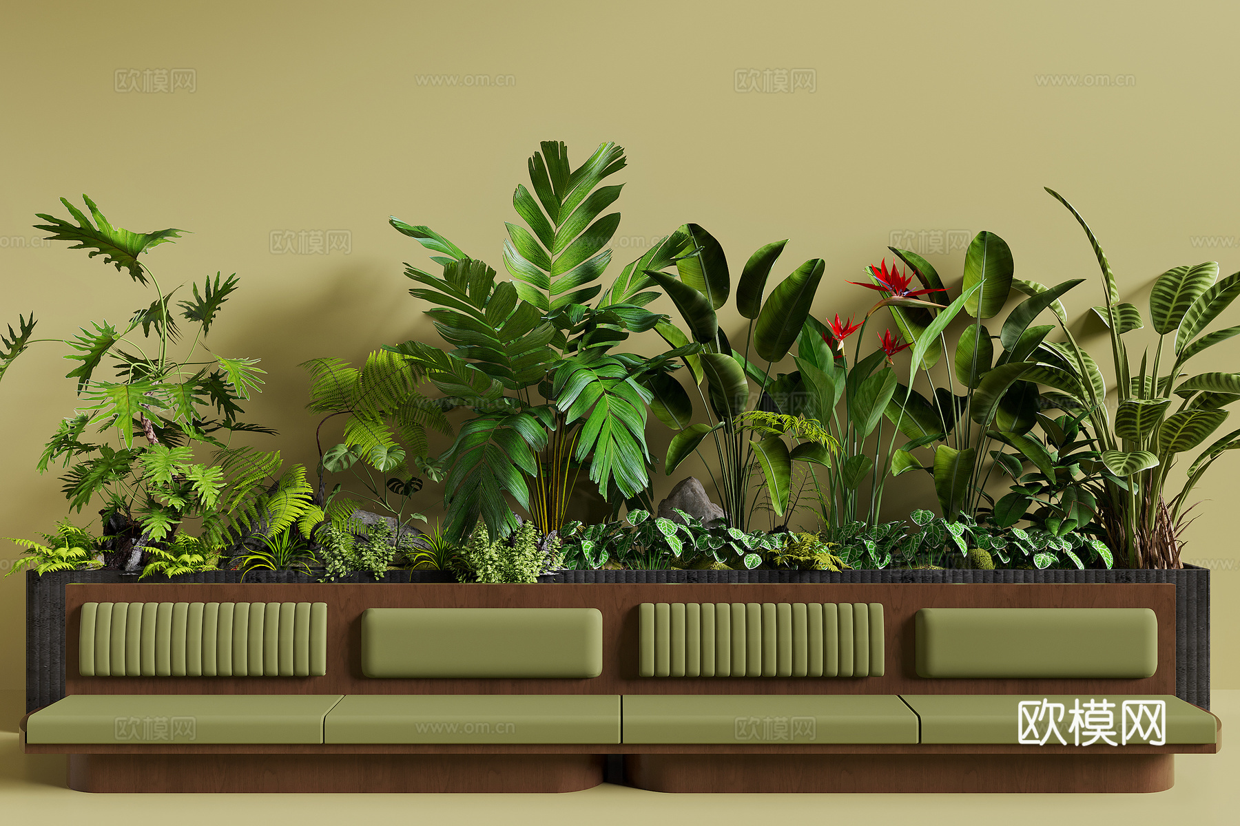 现代植物造景3d模型