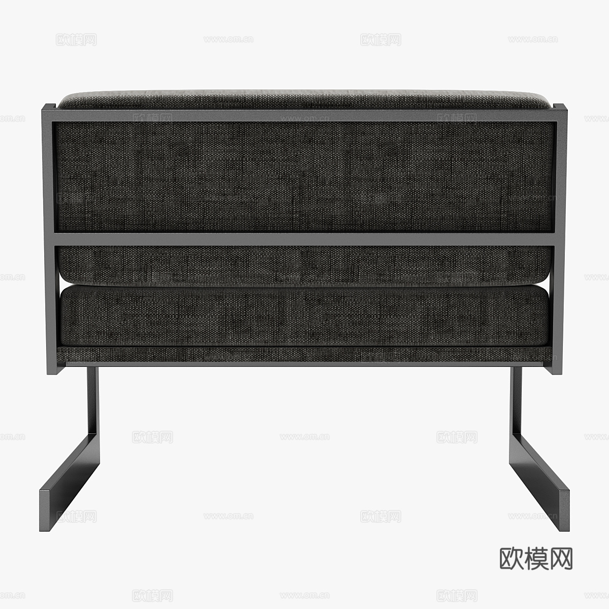 现代意式布艺扶手椅3d模型