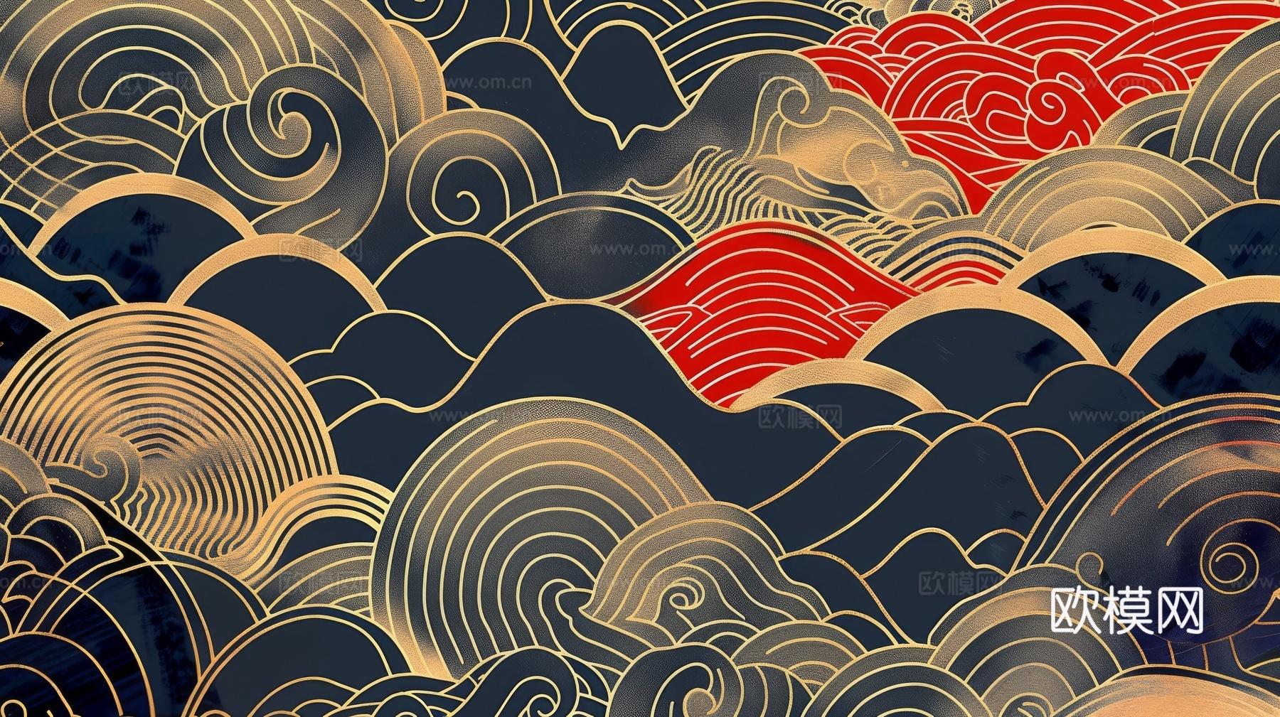 中式祥云壁纸壁画