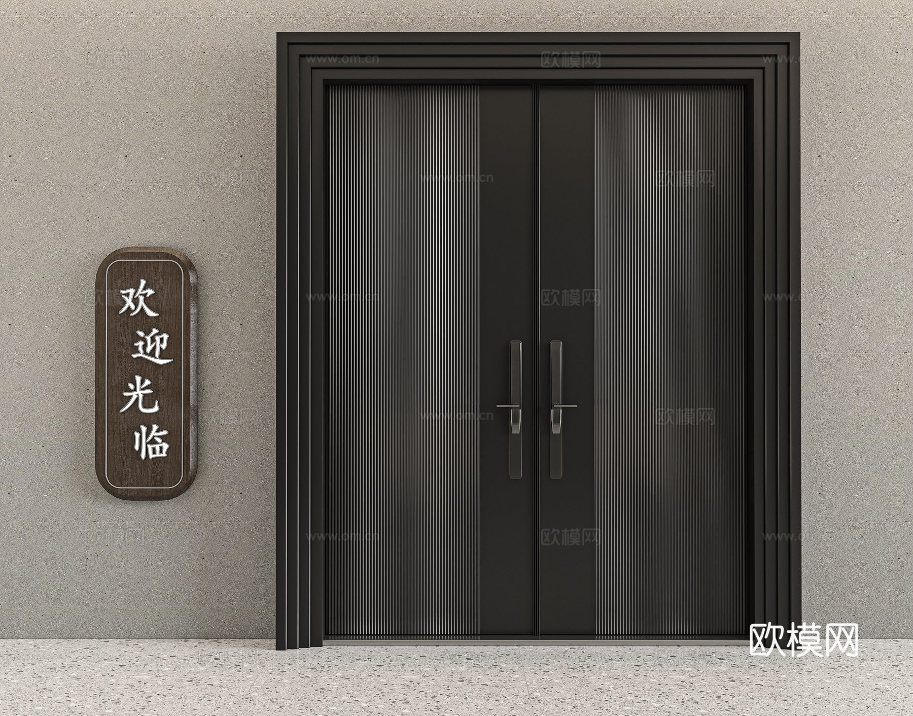 现代别墅大门3d模型