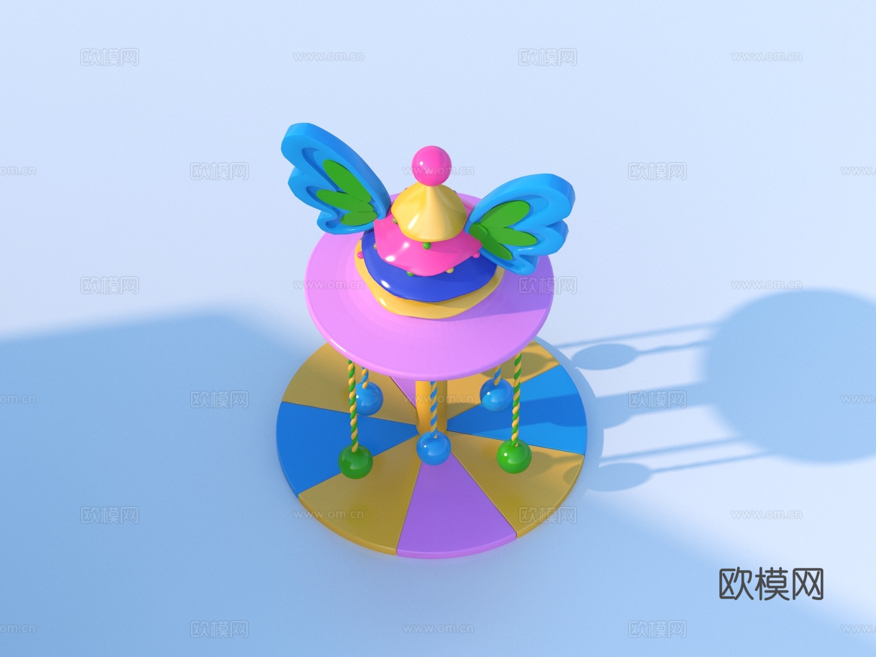 卡通玩具 儿童乐园转转乐 旋转木马3d模型