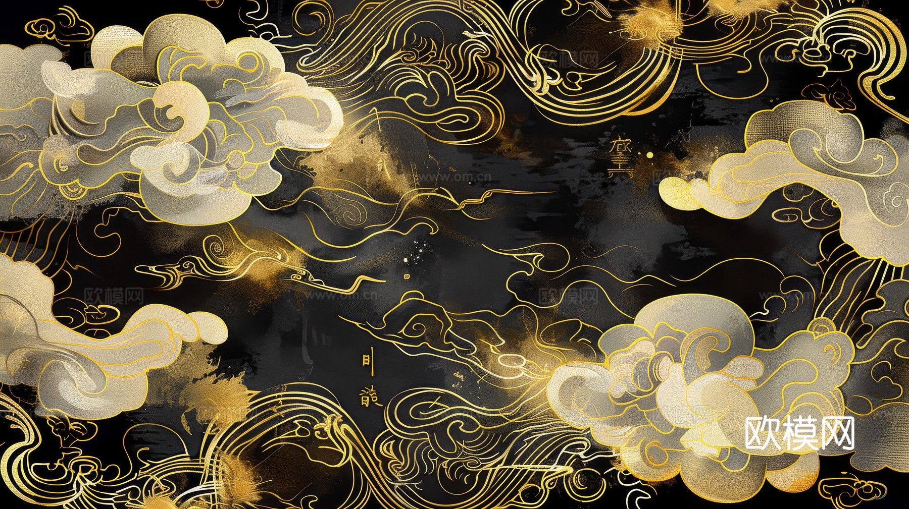 中式祥云壁纸壁画