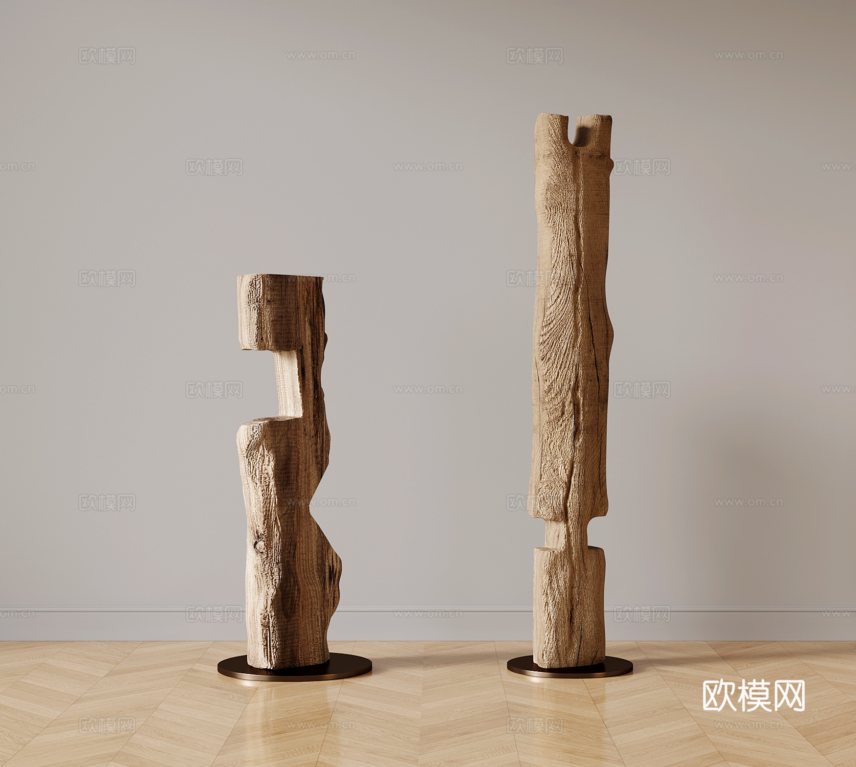 装饰摆件 现代木头装饰摆件 木桩摆件su模型