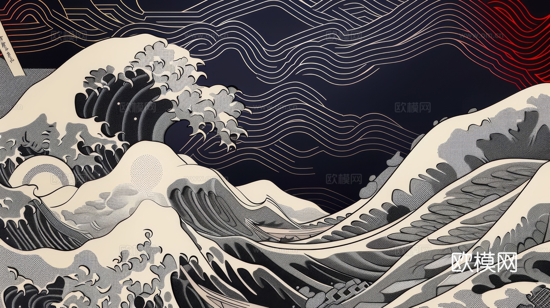 中式祥云壁纸壁画