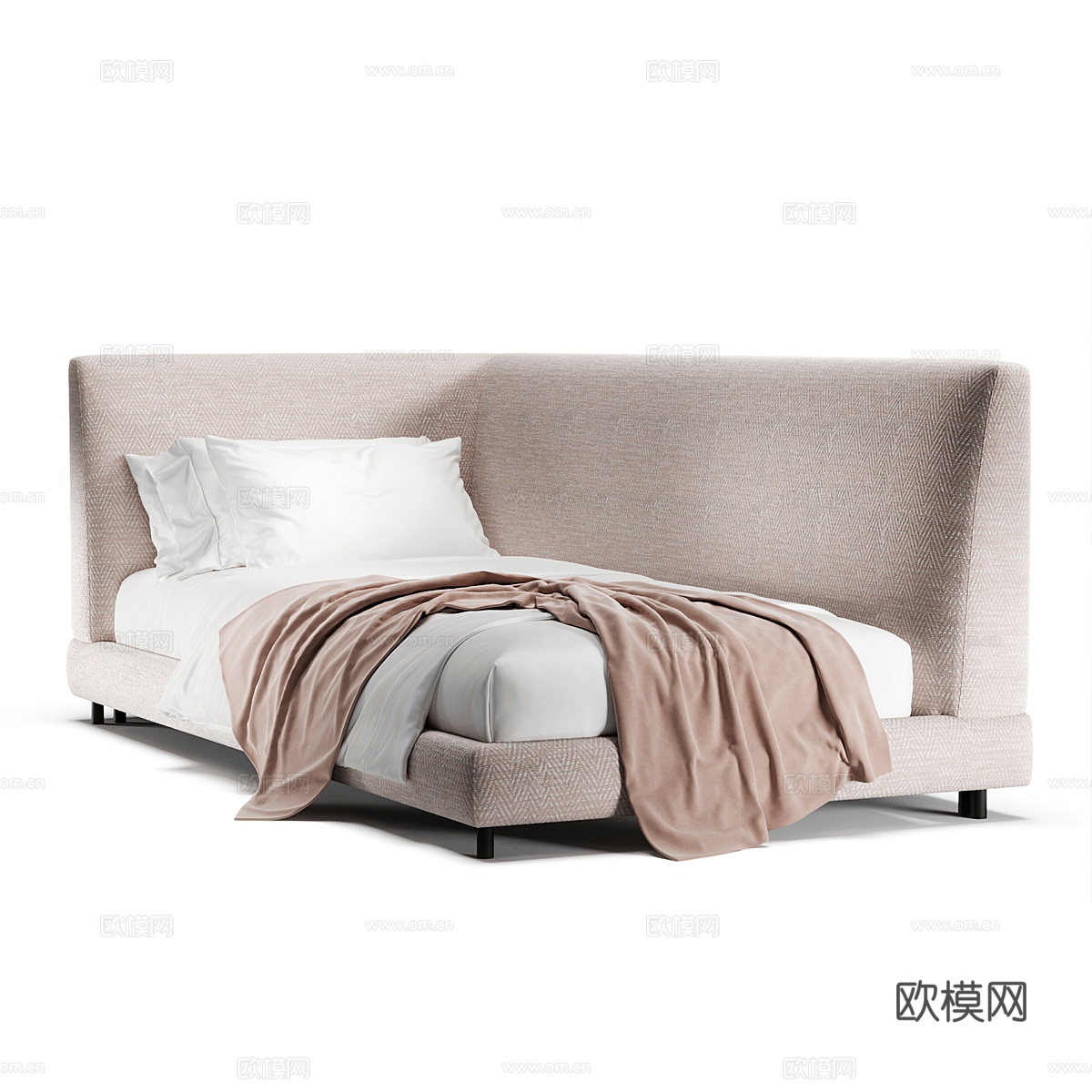 现代简约单人床 单人床 简约床 沙发床3d模型