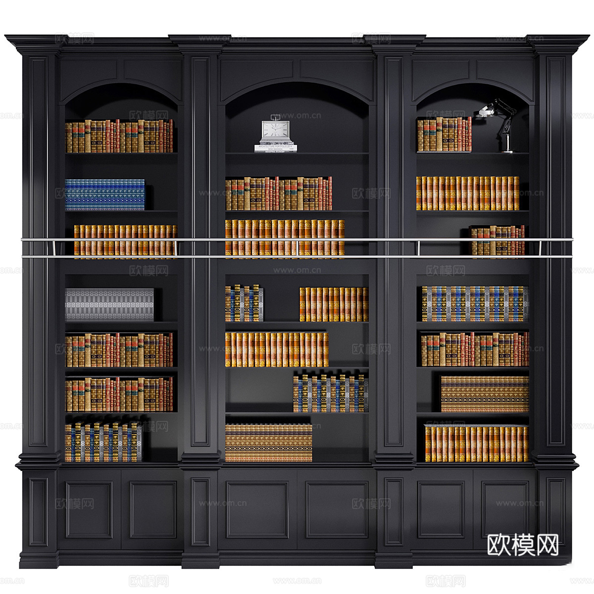 美式复古书柜3d模型