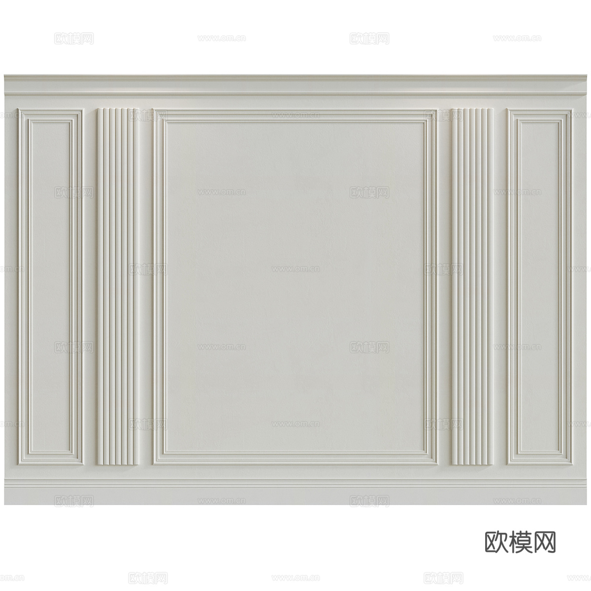 美式简约沙发背景墙3d模型