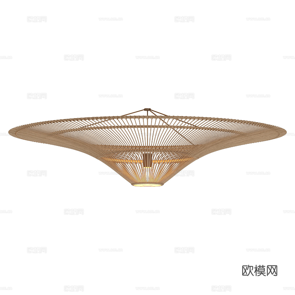 新中式藤编装饰吸顶灯3d模型
