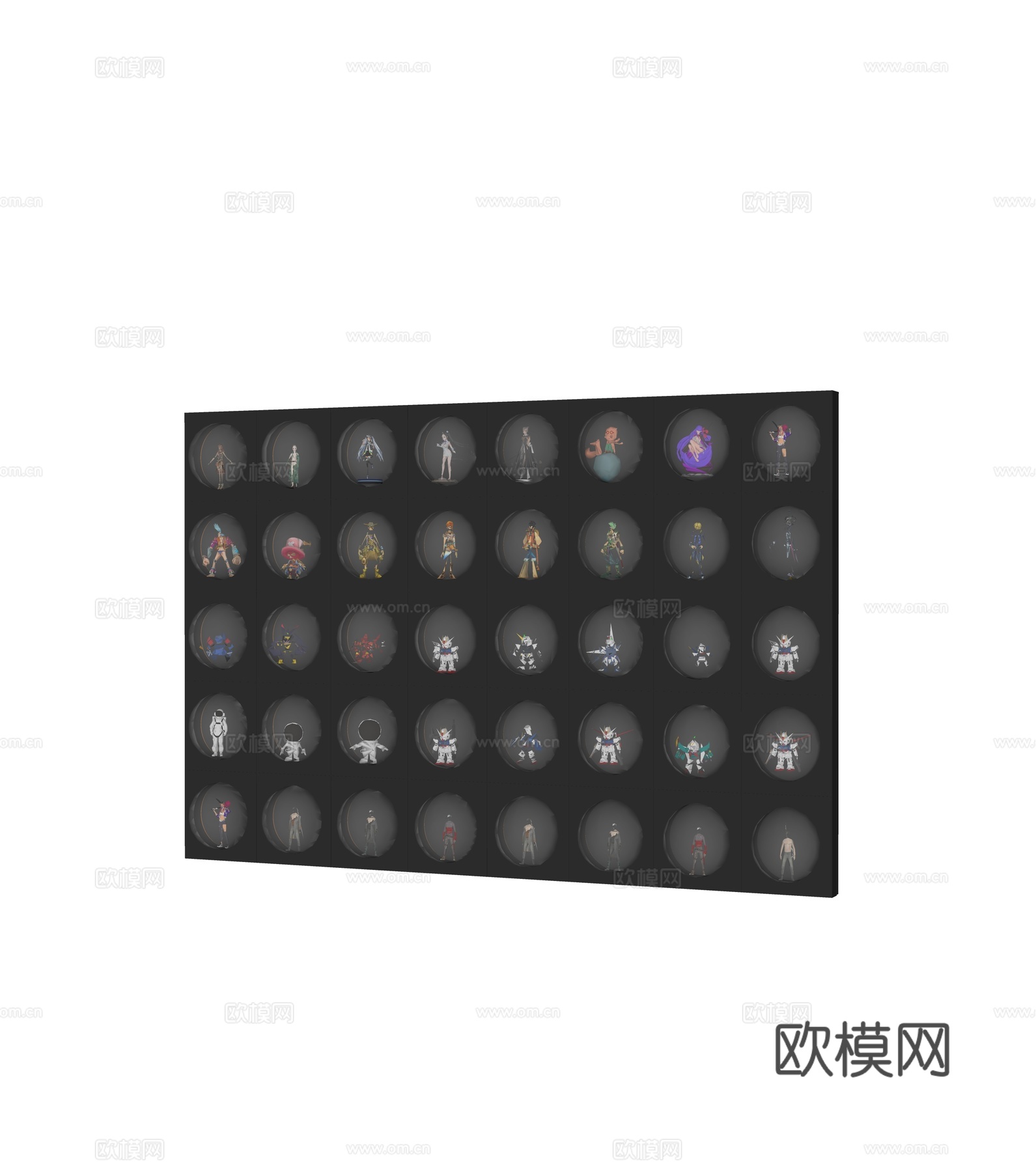 现代手办墙饰挂件su模型
