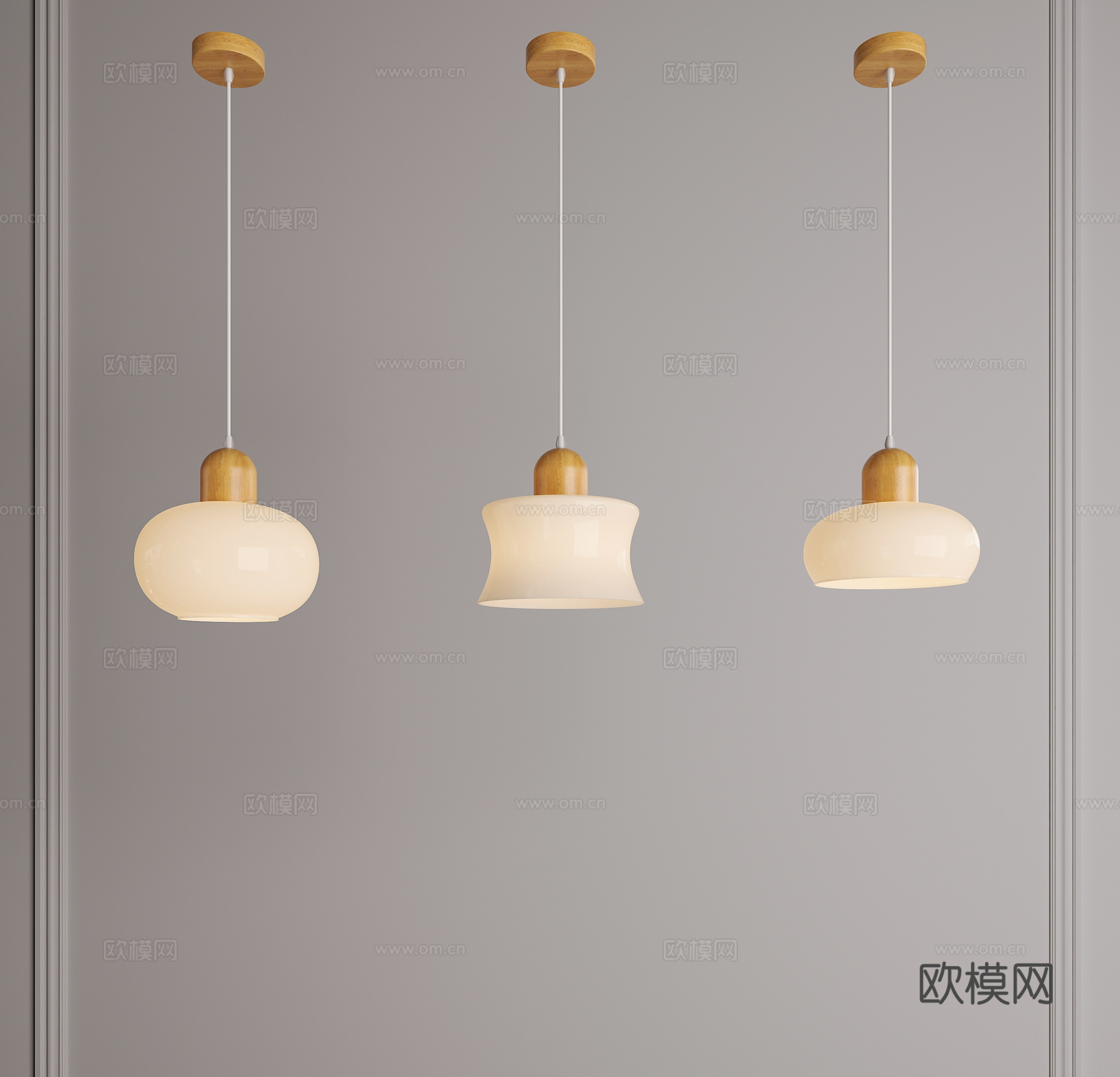 奶油风吊灯 原木吊灯 田园吊灯 北欧吊灯 中古吊灯 餐厅吊灯3d模型