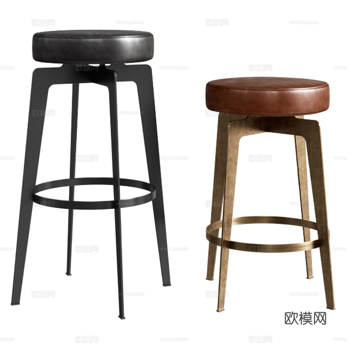 Cb2 Hayden 圆形吧台和吧凳3d模型