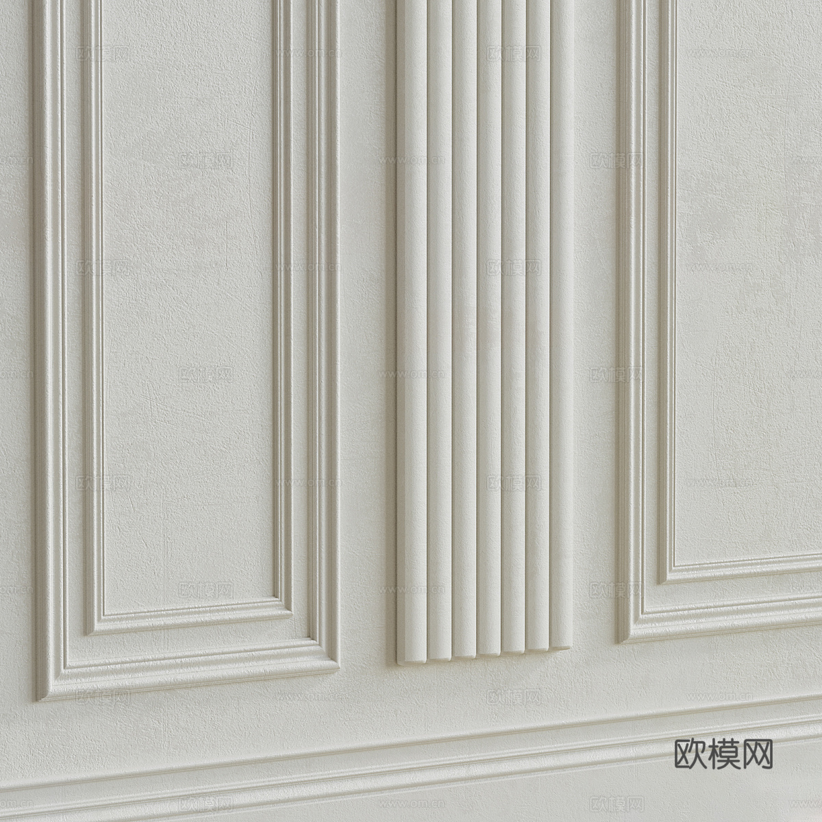 美式简约沙发背景墙3d模型