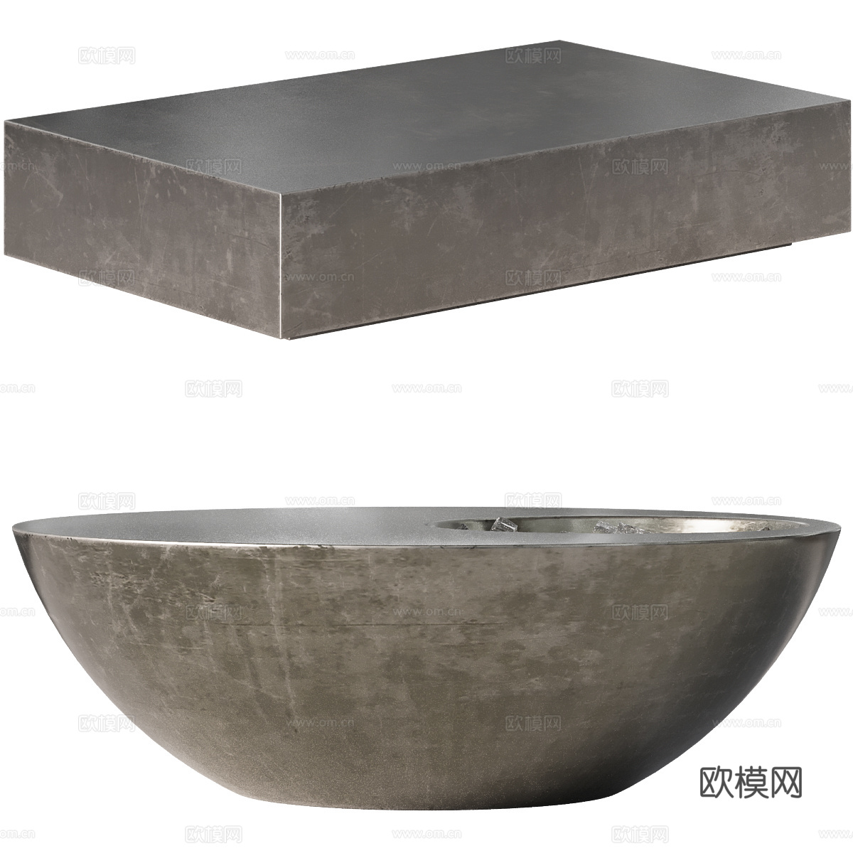 现代意式轻奢金属茶几3d模型
