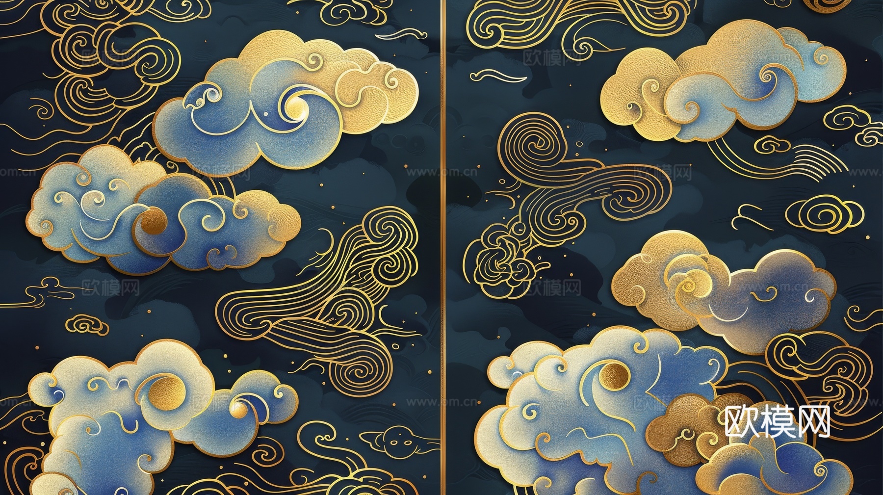中式祥云壁纸壁画