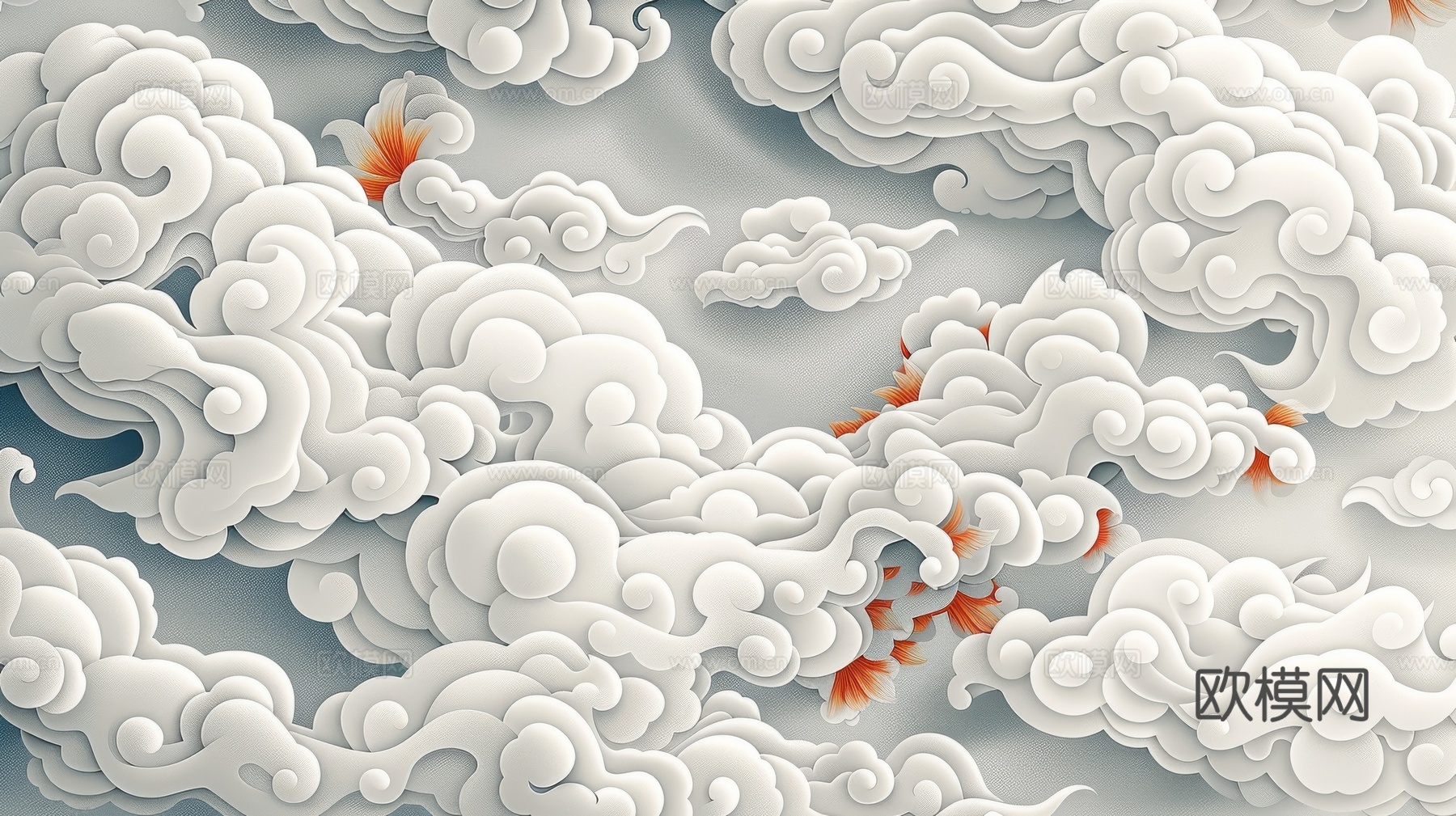 中式祥云壁纸壁画