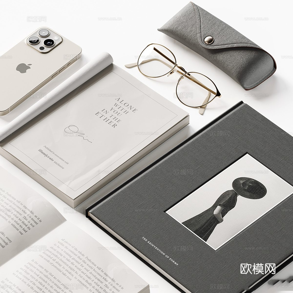现代书籍装饰套装3d模型
