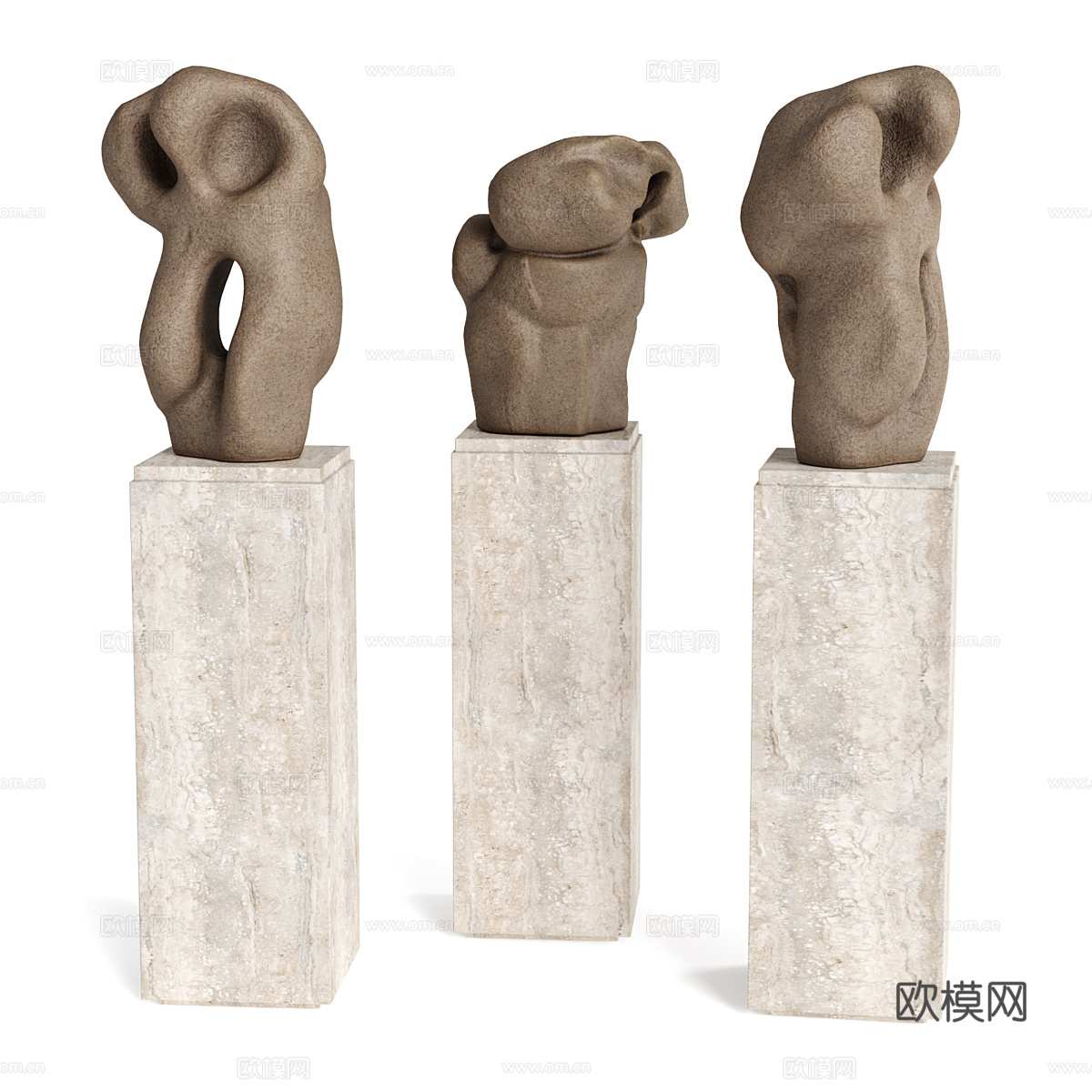新中式侘寂抽象雕塑3d模型