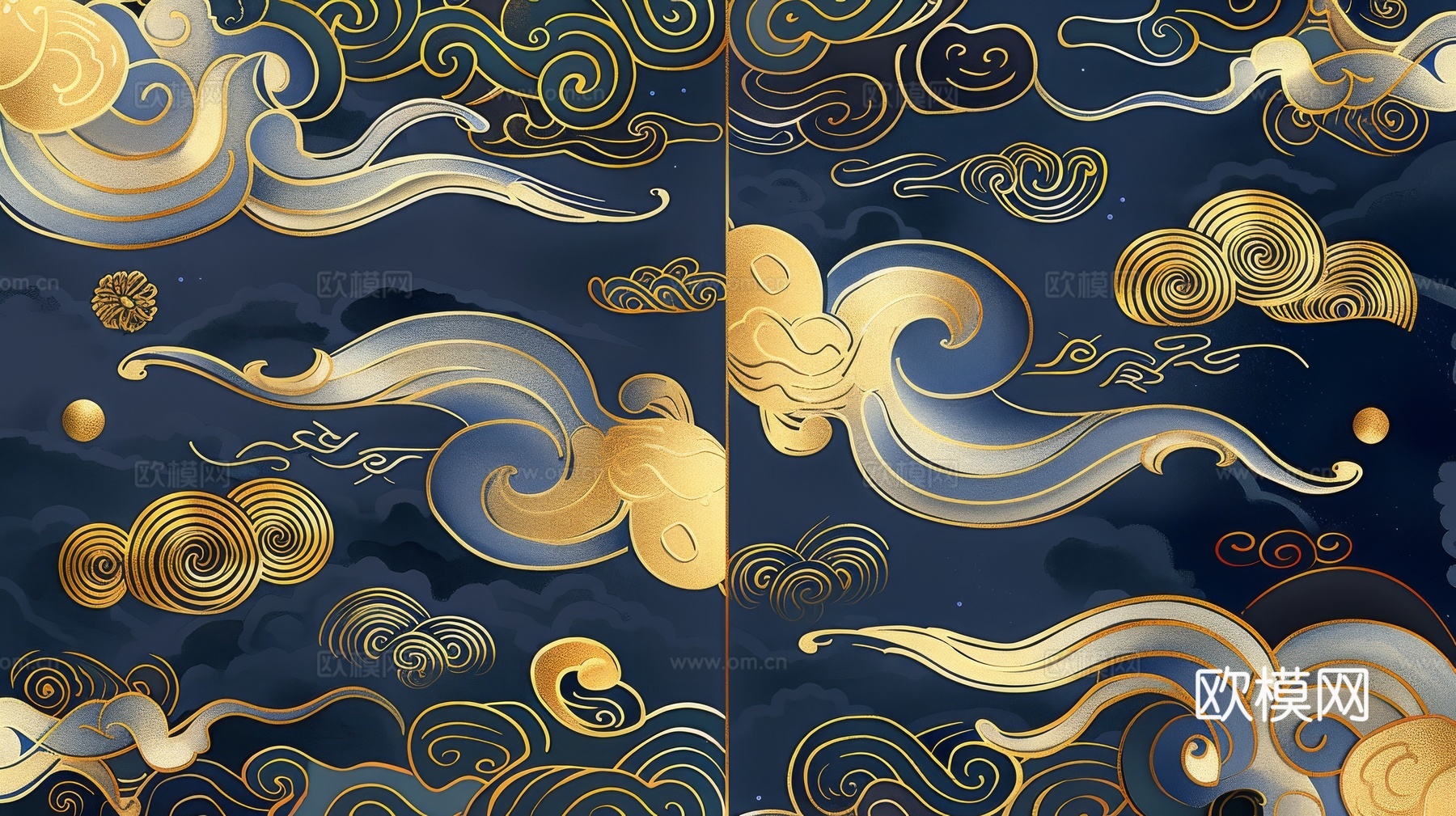 中式祥云壁纸壁画