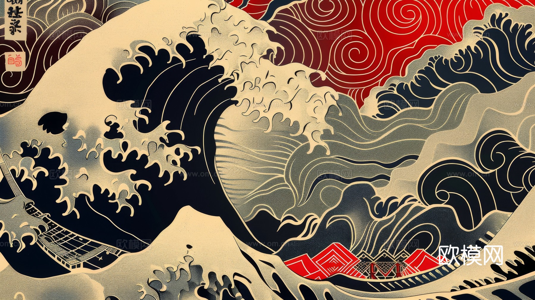 中式祥云壁纸壁画