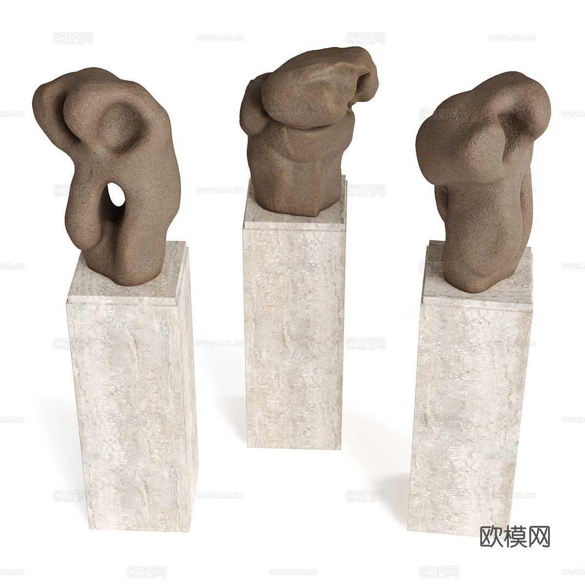 新中式侘寂抽象雕塑3d模型
