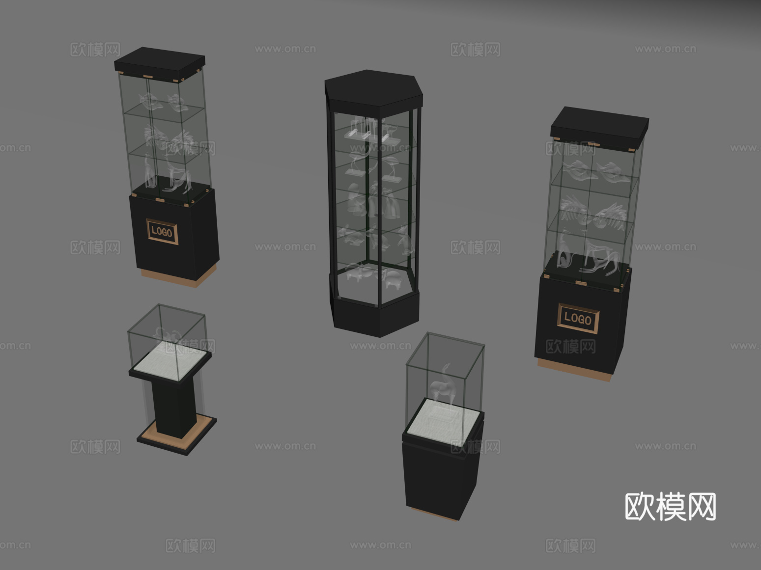 展示台 展柜 高柜 造型柜 玻璃展柜 中岛柜su模型