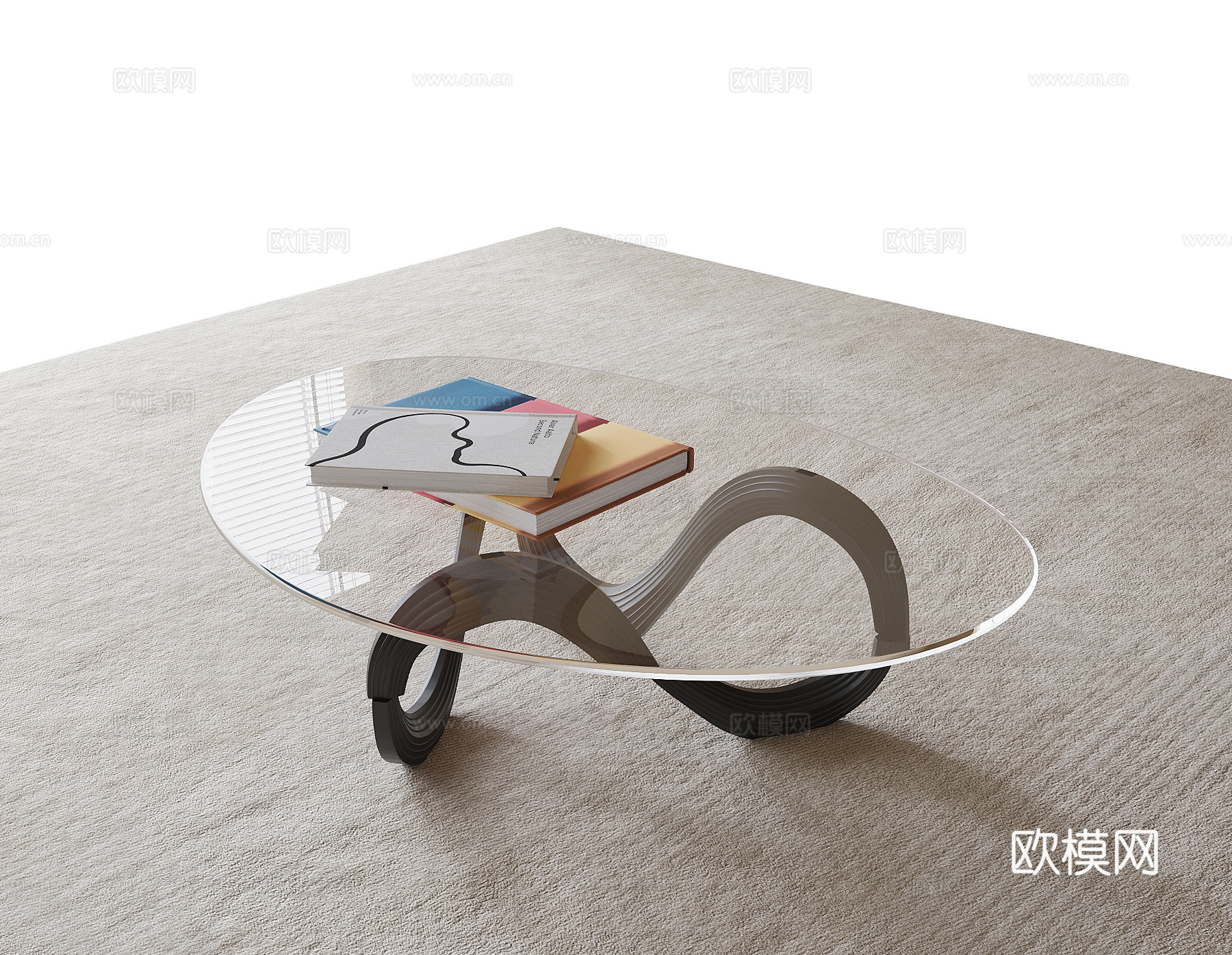 现代玻璃茶几3d模型