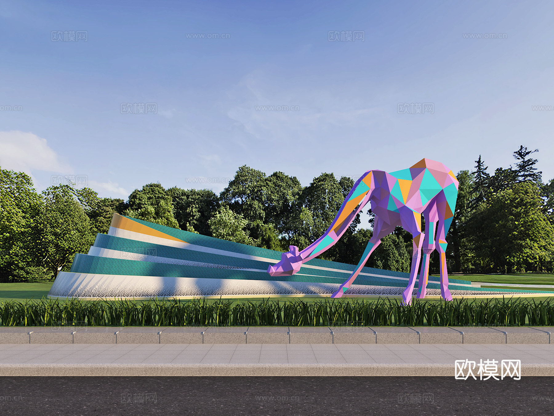 绿地装置 景观 艺术小品 雕塑3d模型