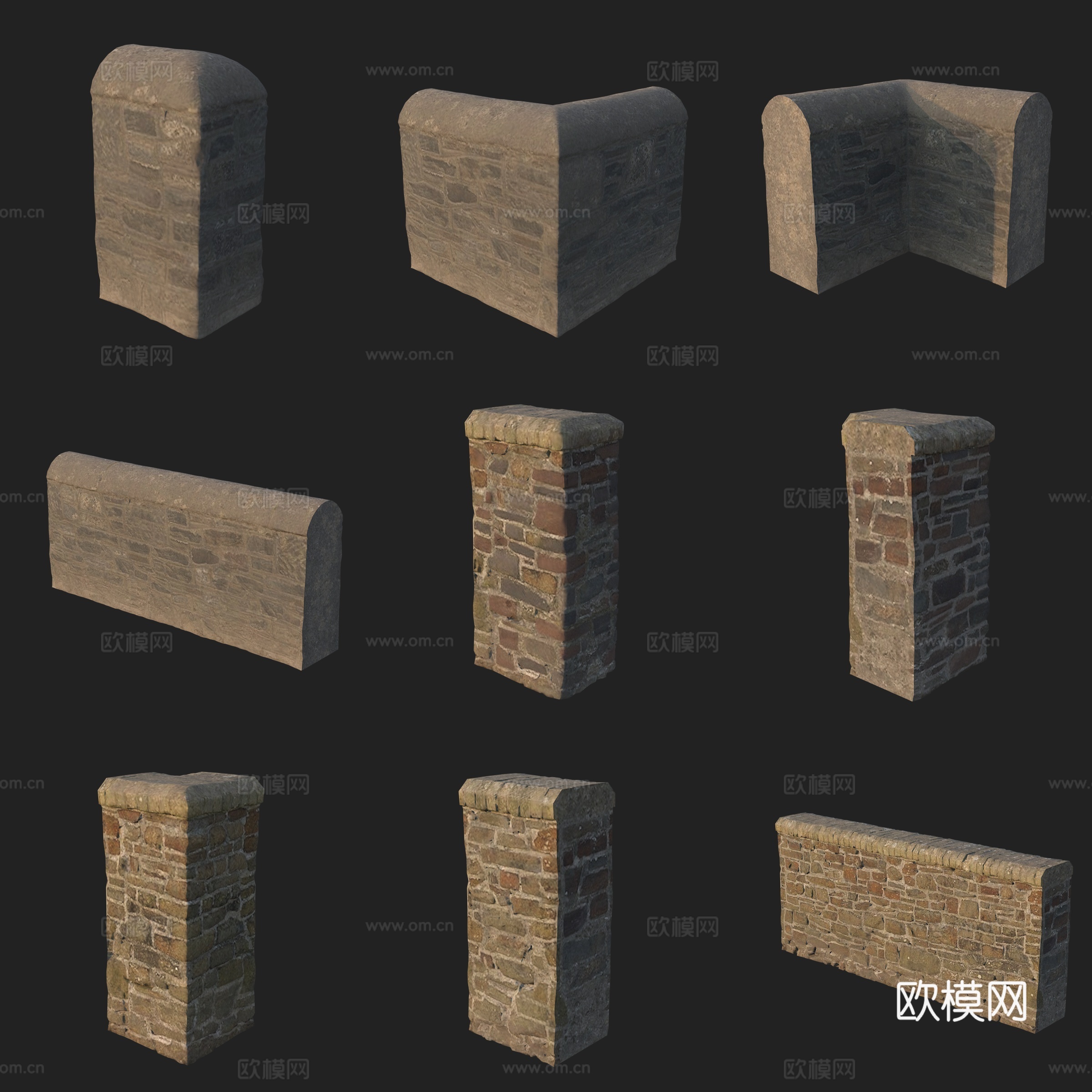 建筑构件石墙3d模型
