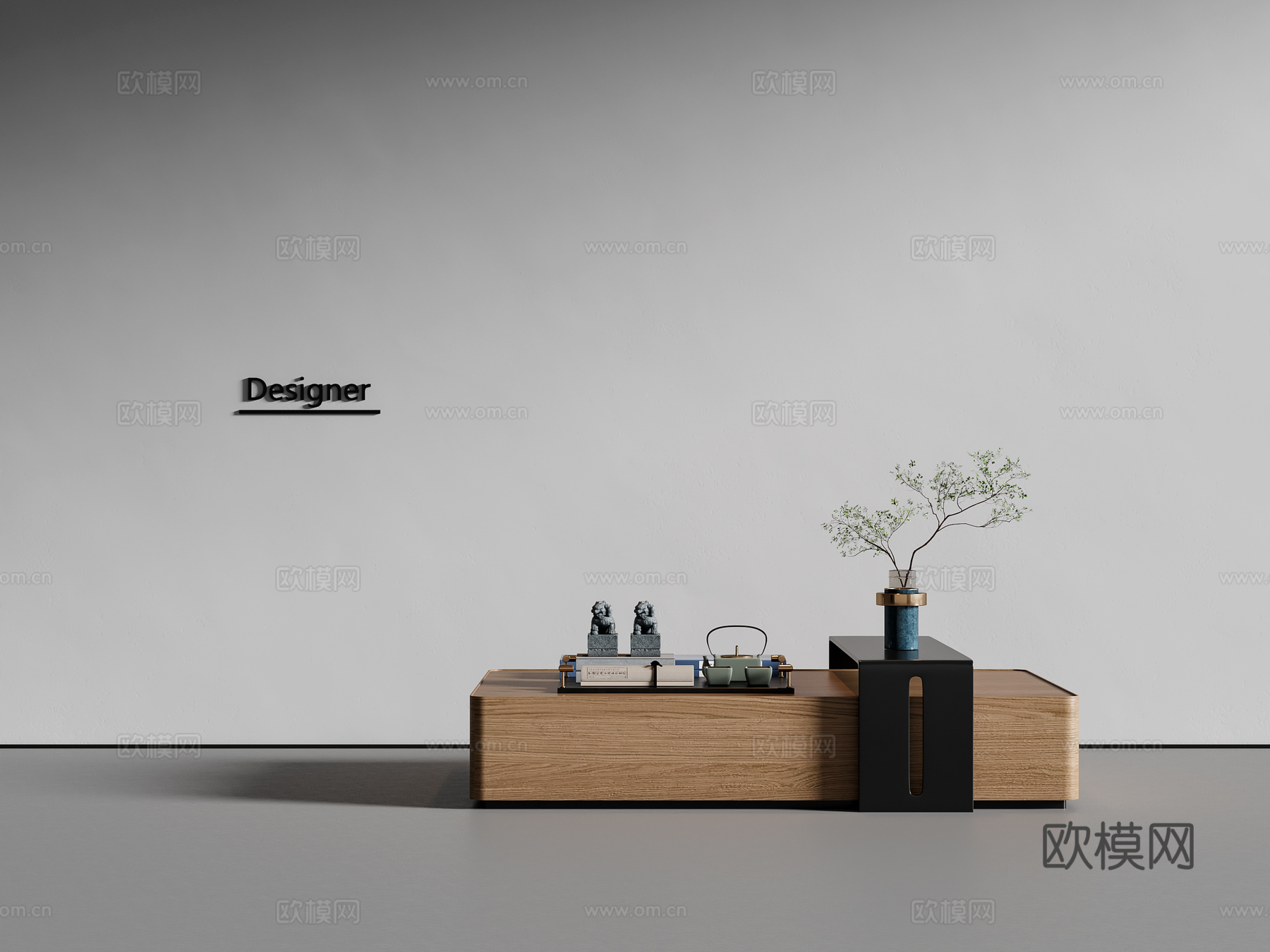 新中式宋式风茶几 实木茶几3d模型