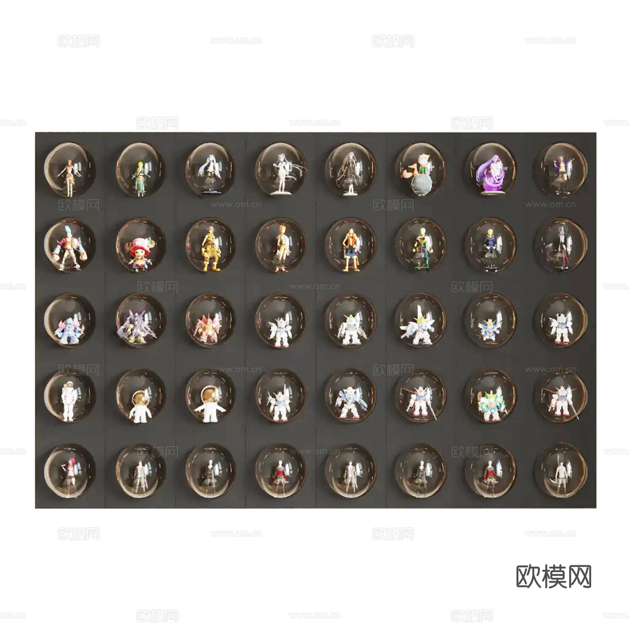 现代手办墙饰挂件su模型