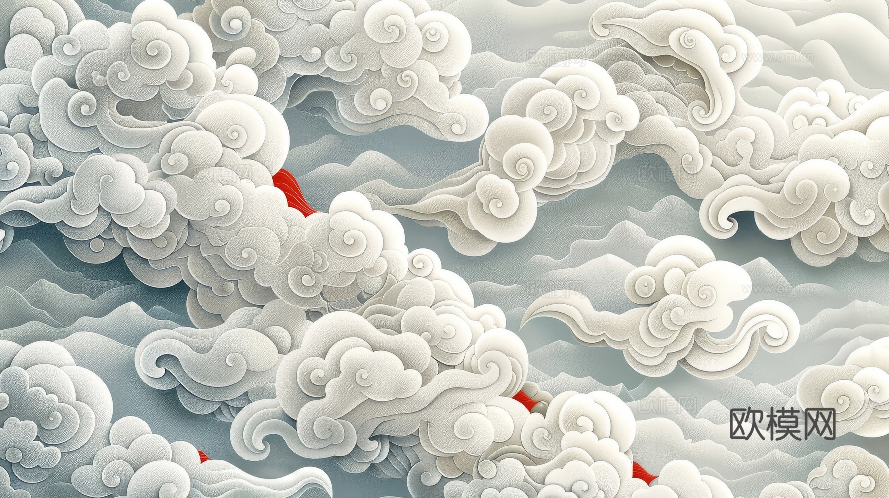 中式祥云壁纸壁画