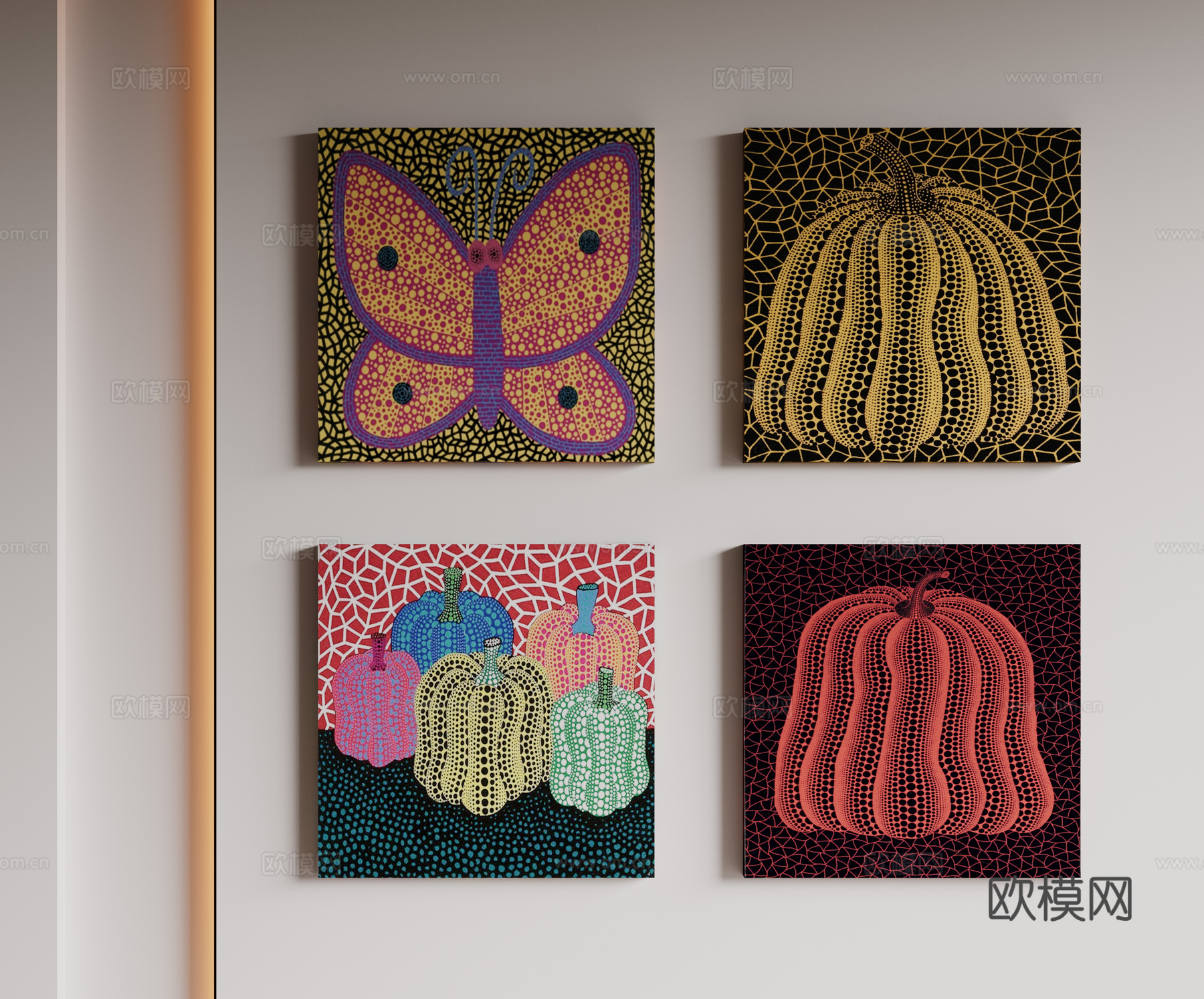 现代极简装饰画 侘寂中古风挂画 奶油风装饰画 意式挂画 黑白3d模型