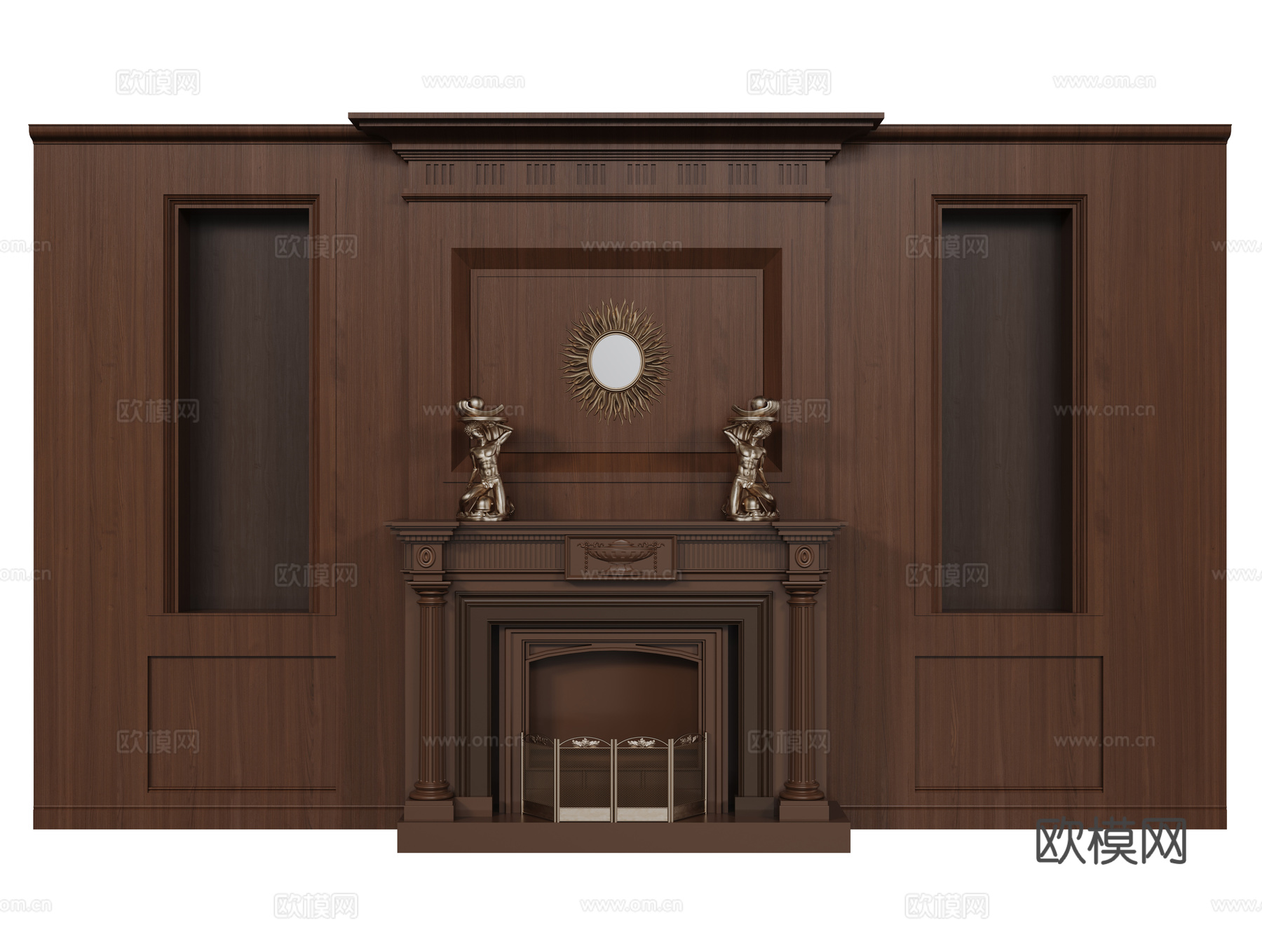 法式雕花灯盘 欧式灯盘 灯盘组合su模型下载（渲染图1）