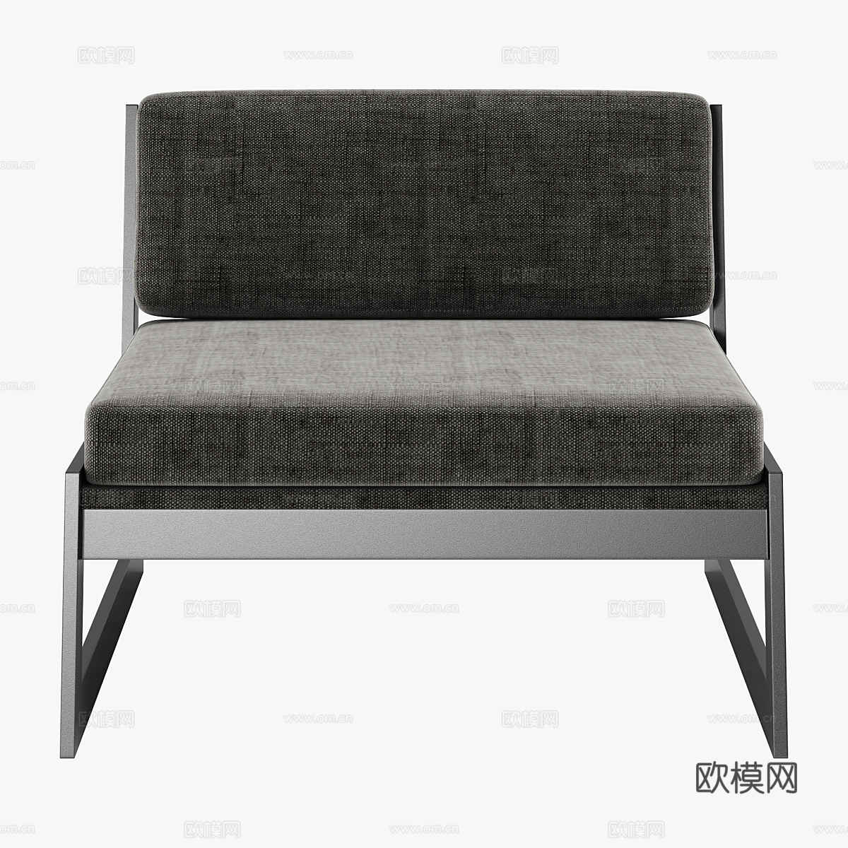 现代意式布艺扶手椅3d模型