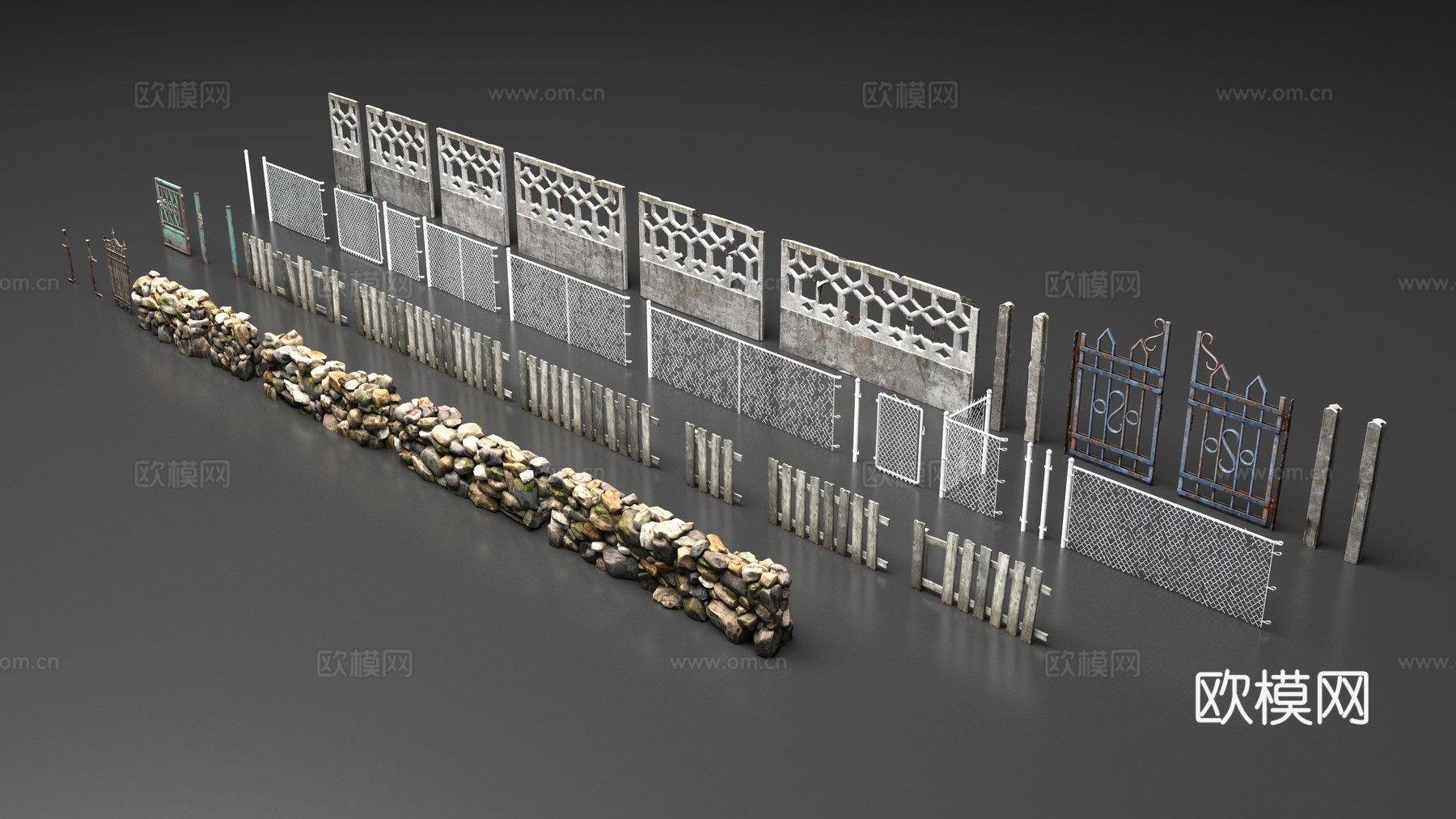 围栏栅栏3d模型