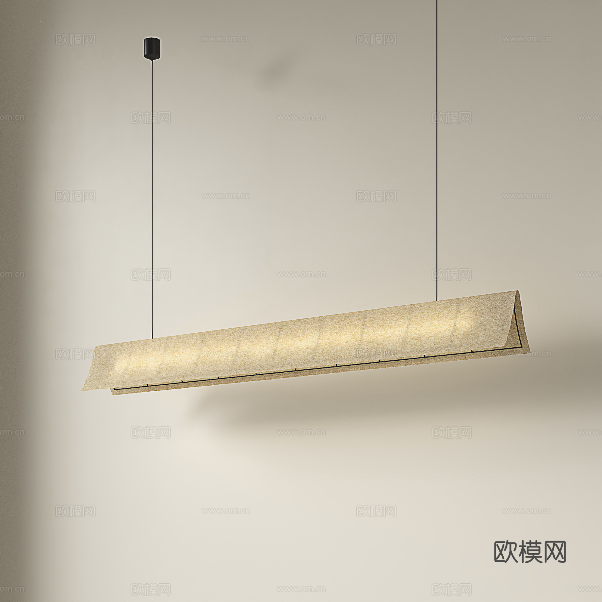 日式长条吊灯 复古餐厅吊灯 新中式茶室吊灯 民宿吧台吊灯su模型