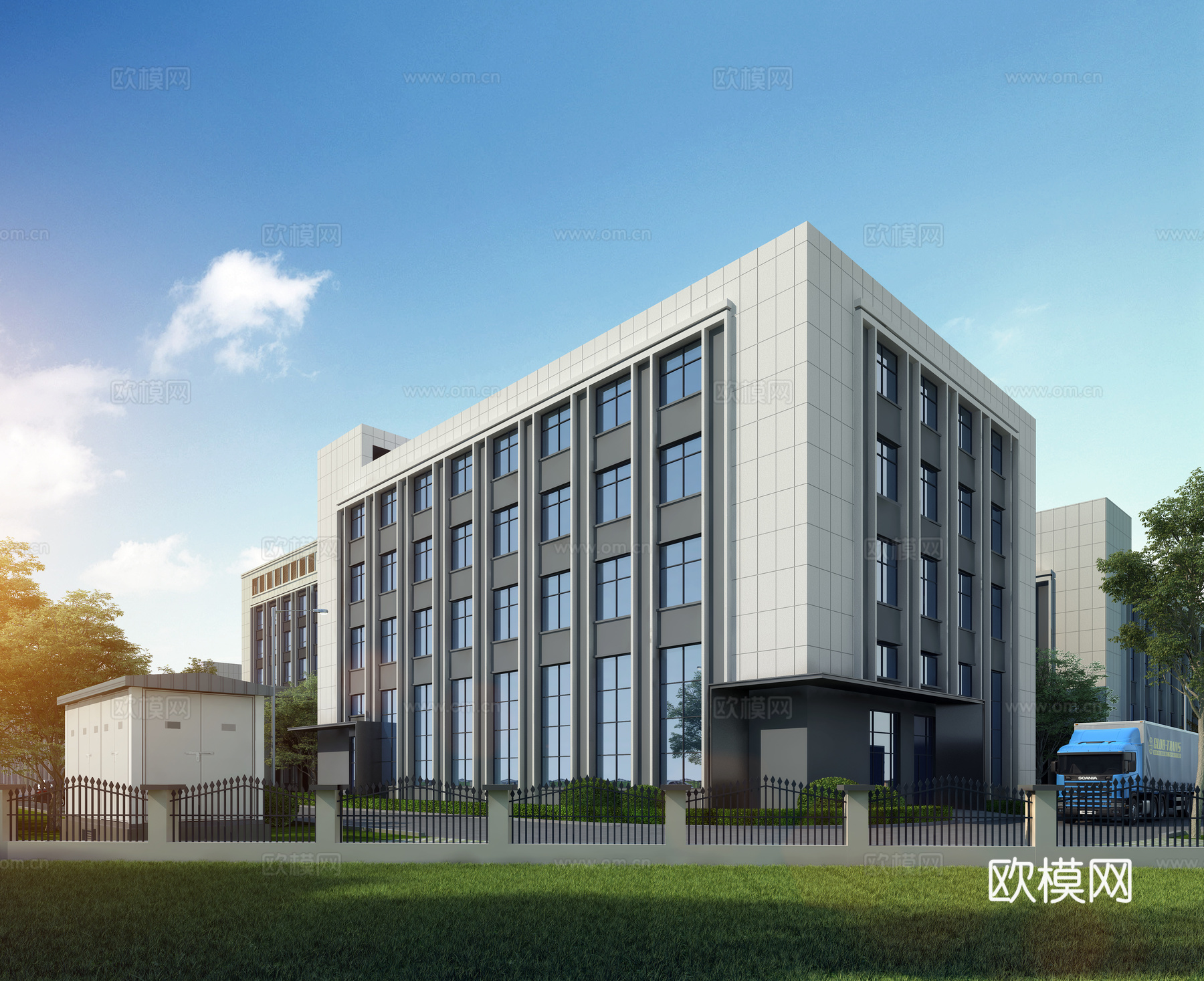 现代厂房  物流园车间  厂区3d模型